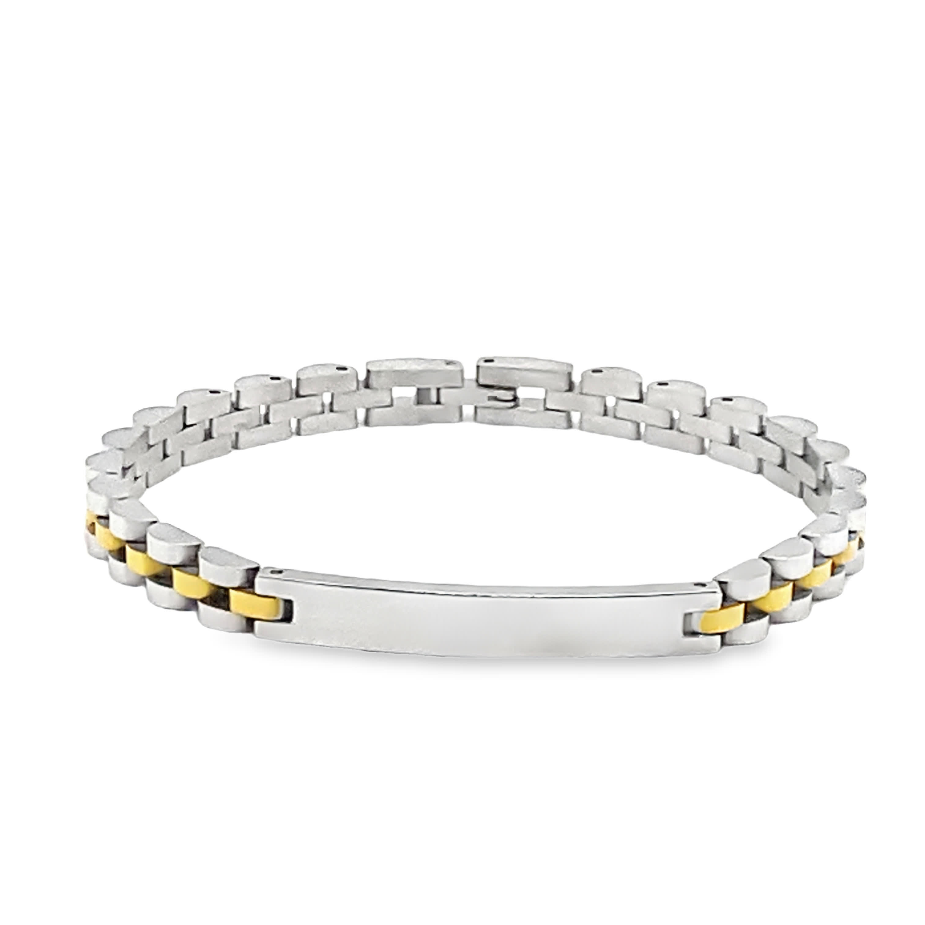 Dwukolorowa bransoletka łańcuszkowa w odcieniu stali i żółtego metalu