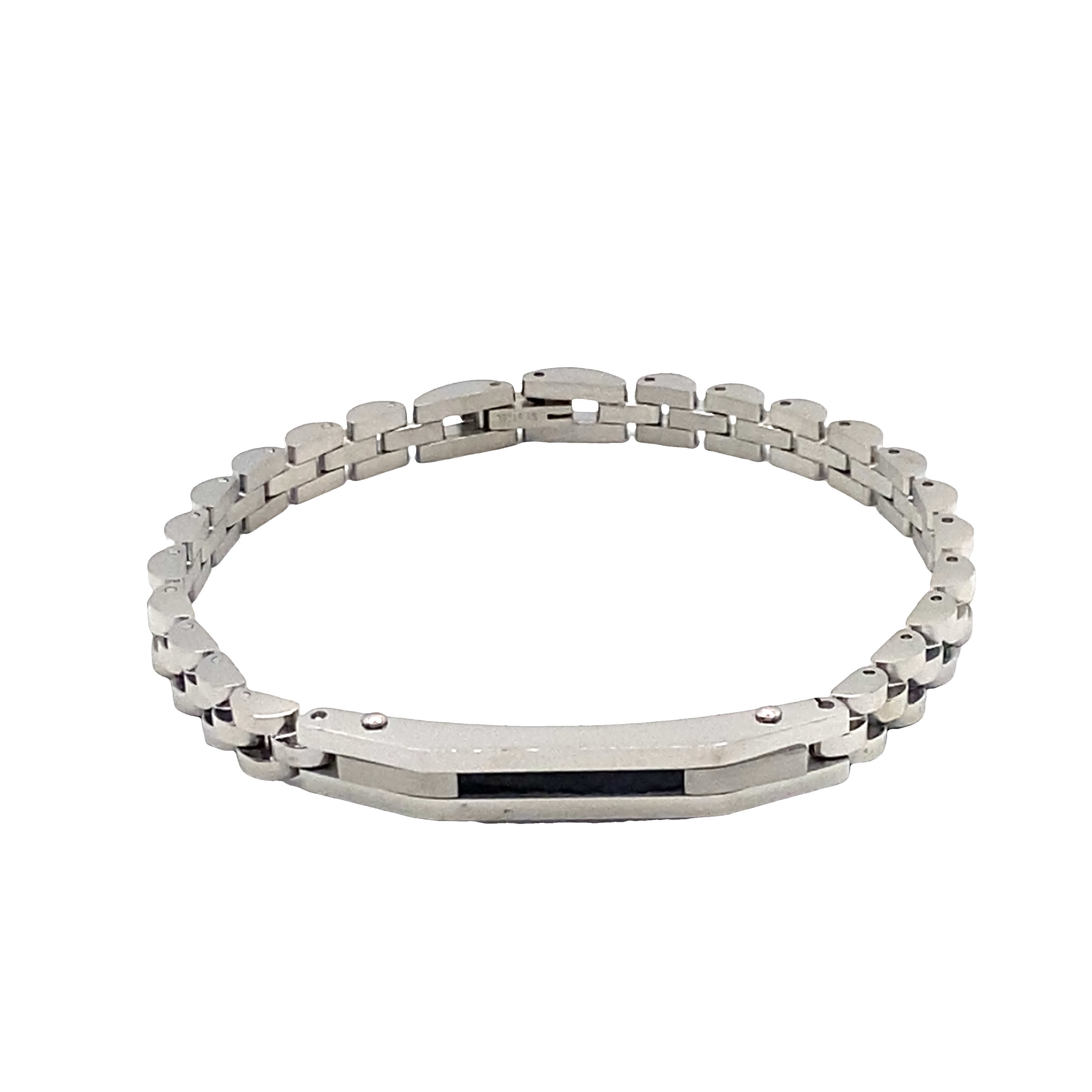 Minimalistyczna posrebrzana bransoletka łańcuszkowa w wykończeniu z białej stali