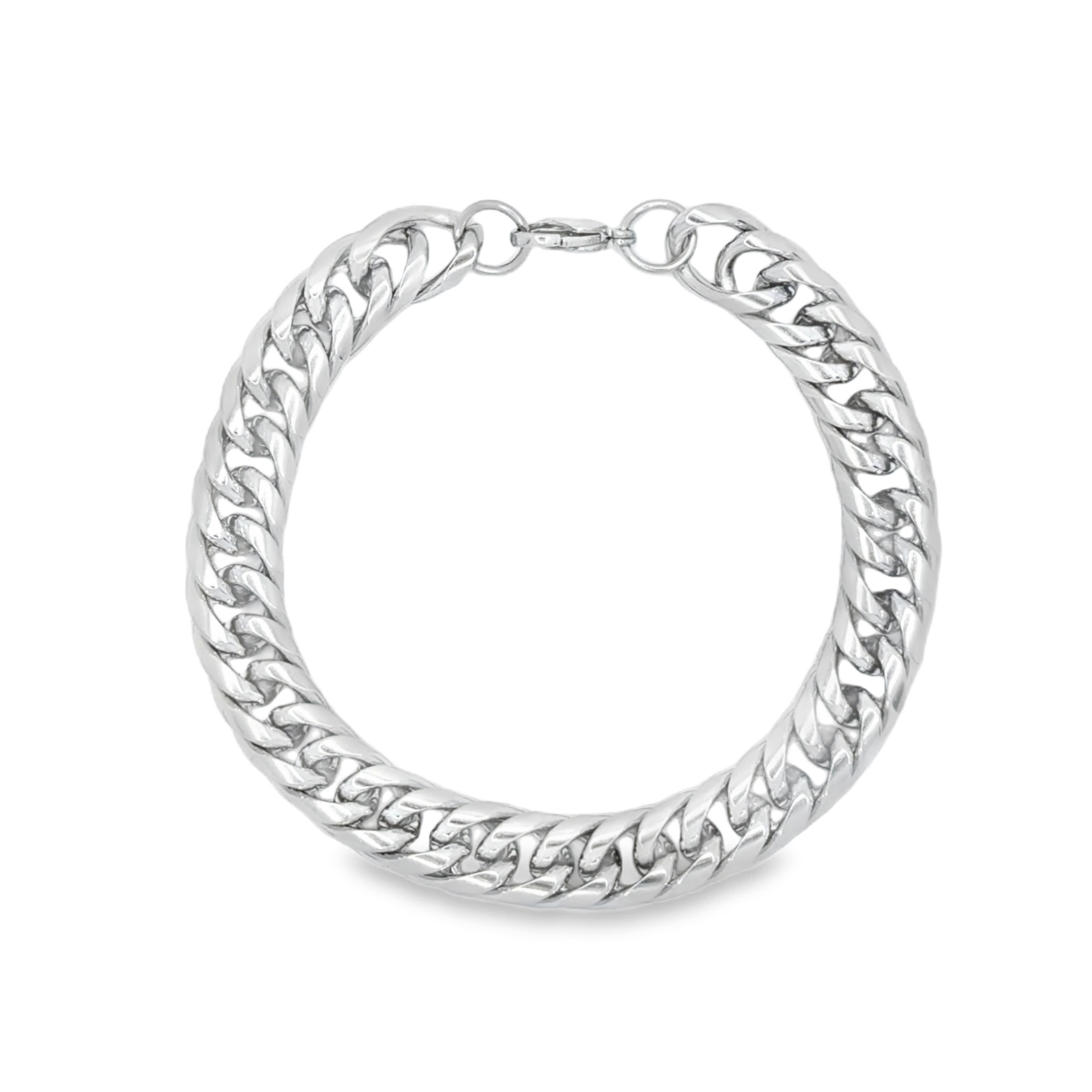 Wyrazista posrebrzana bransoletka