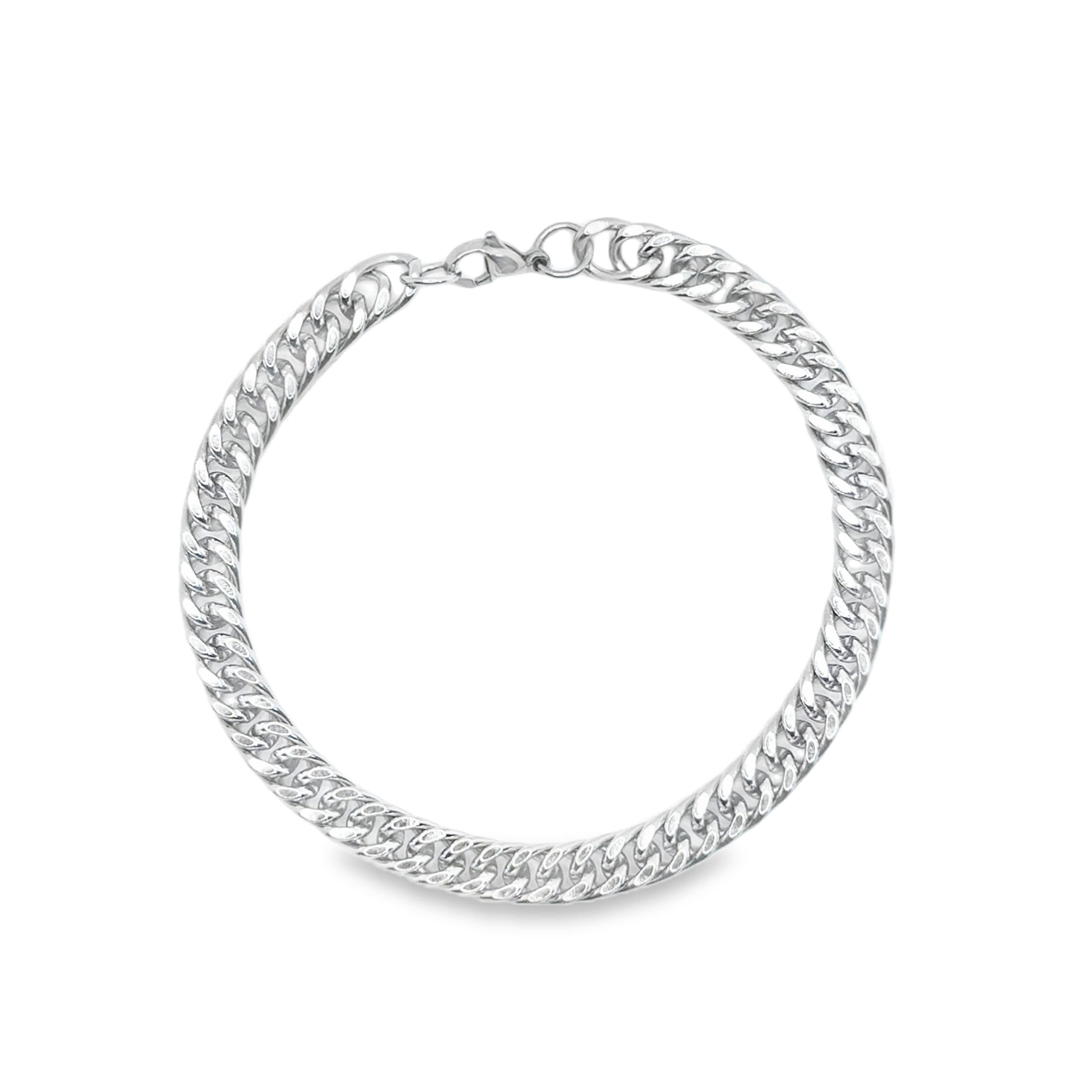 Bransoletka łańcuszkowa ze posrebrzanej stali