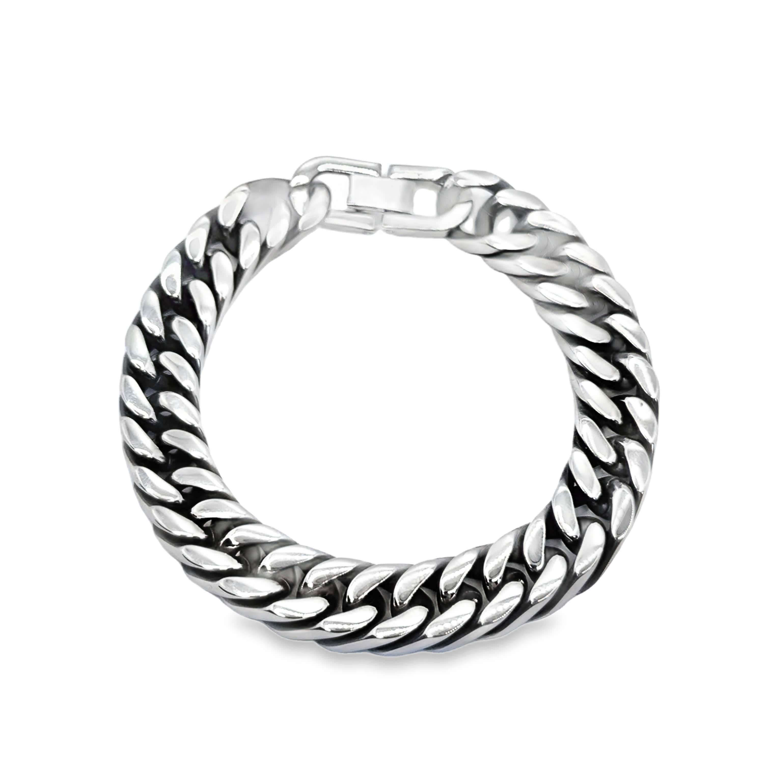 Bransoletka łańcuszkowa ze posrebrzanej stali