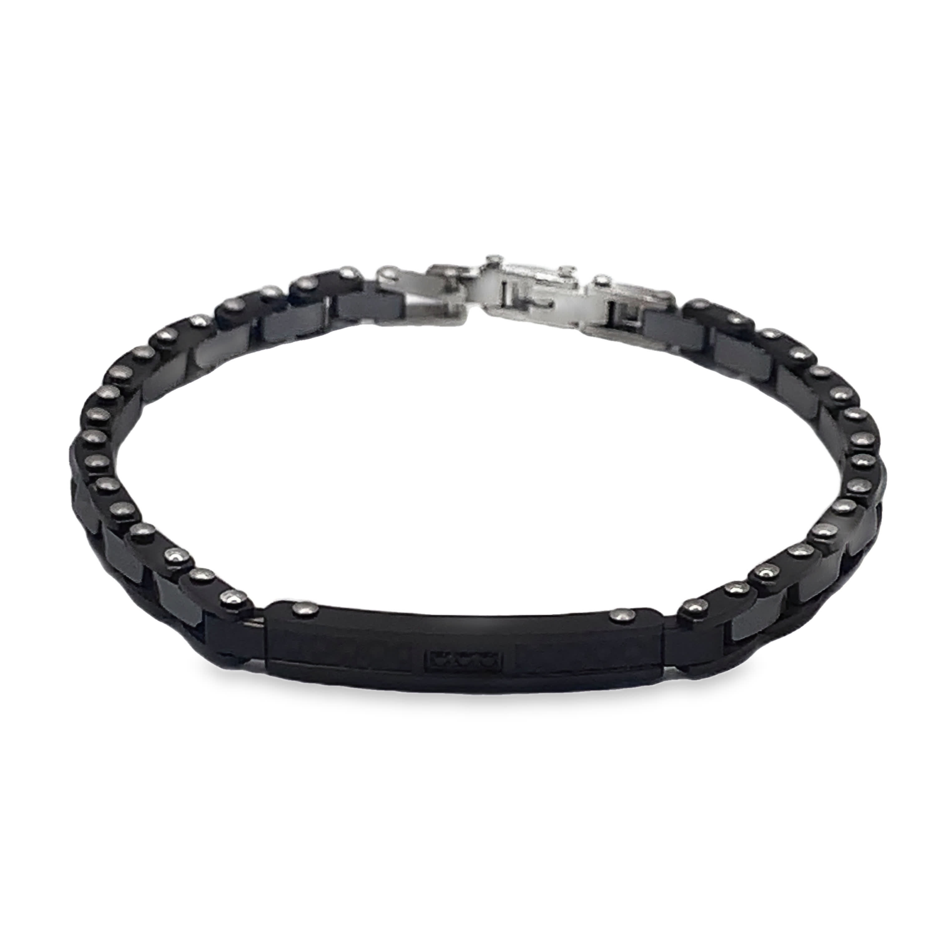 Nowoczesna bransoletka z czarnego metalu