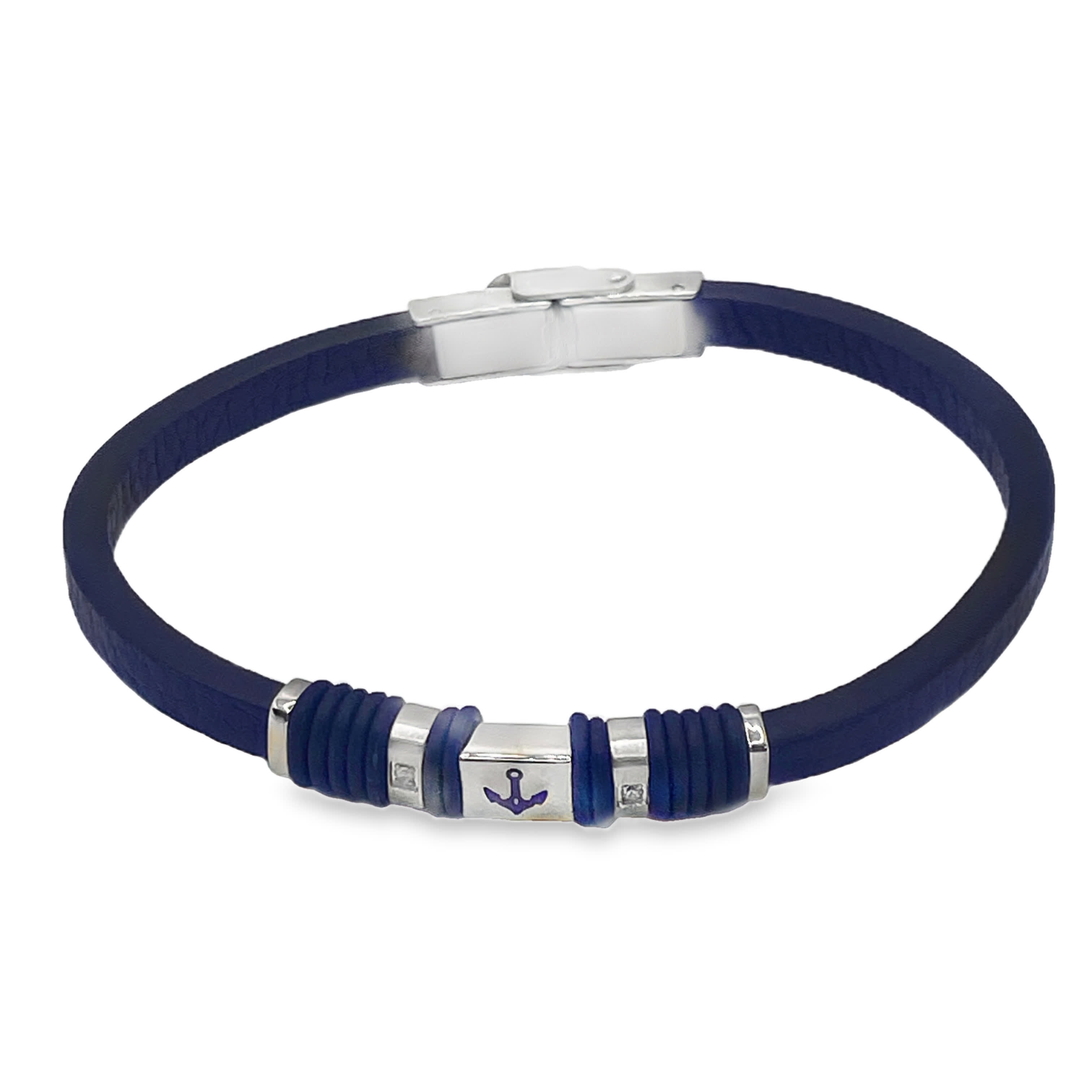 Nowoczesna niebieska bransoletka koralikowa