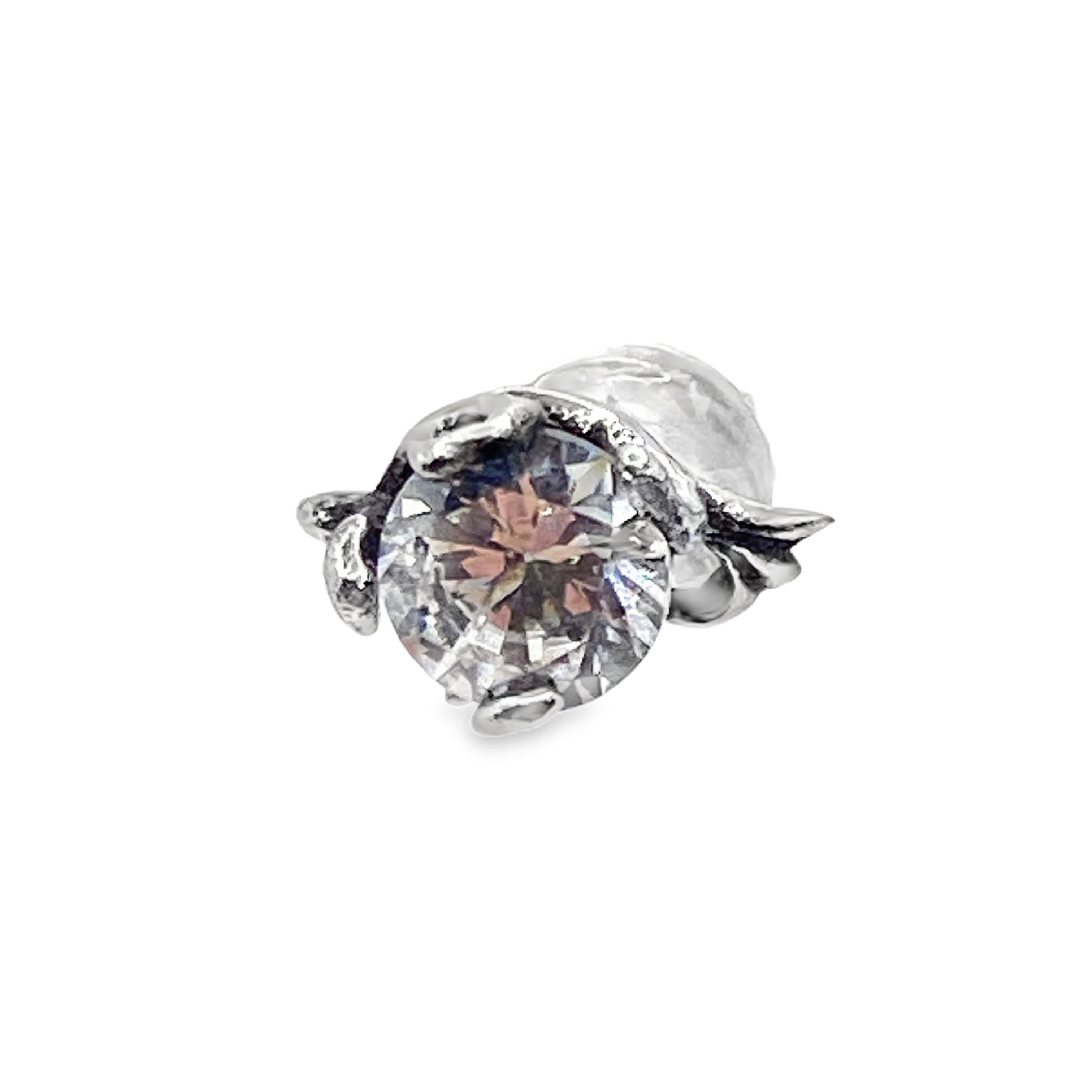 Kolczyki ze posrebrzanej stali z kamieniem