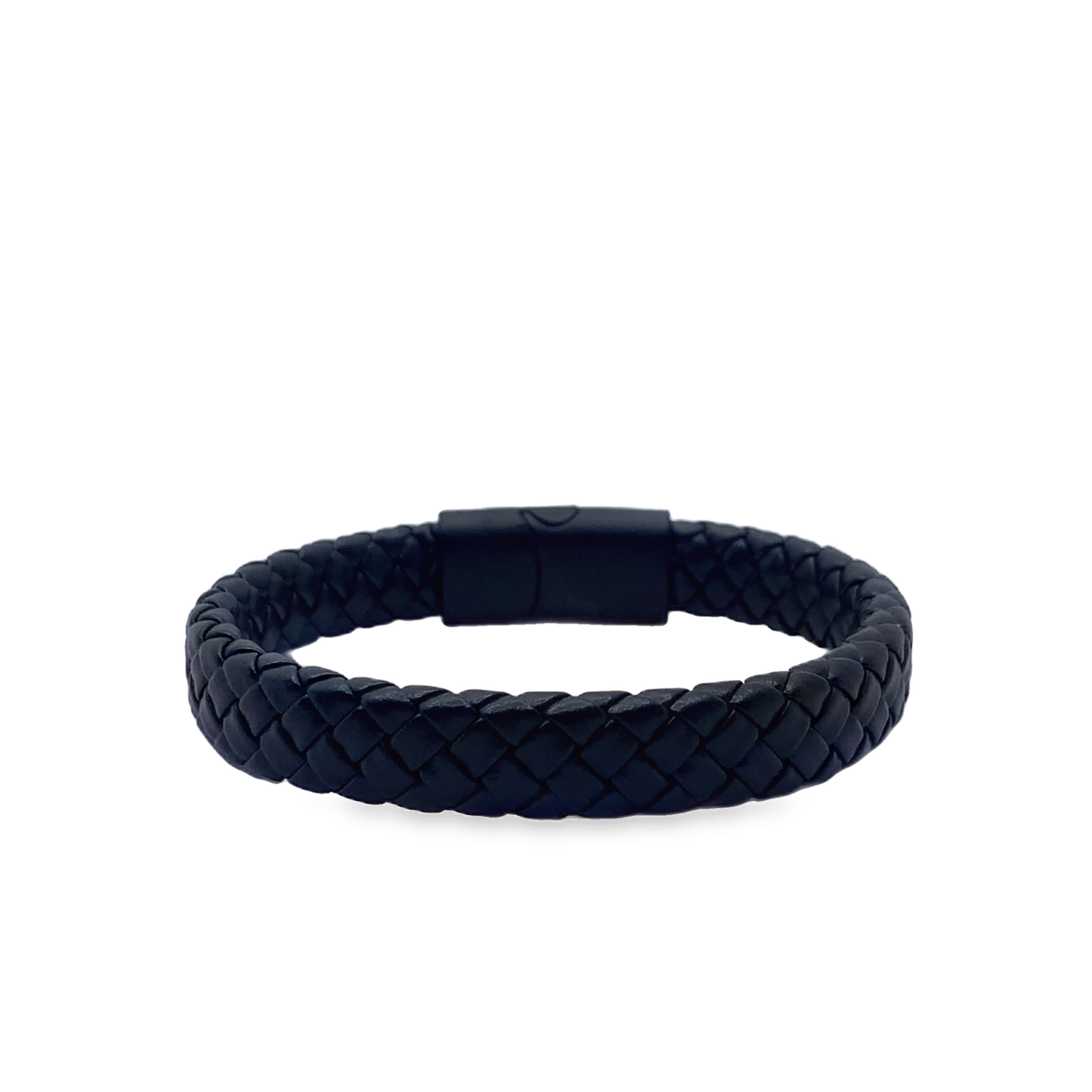 Stylowa czarna tkana bransoletka