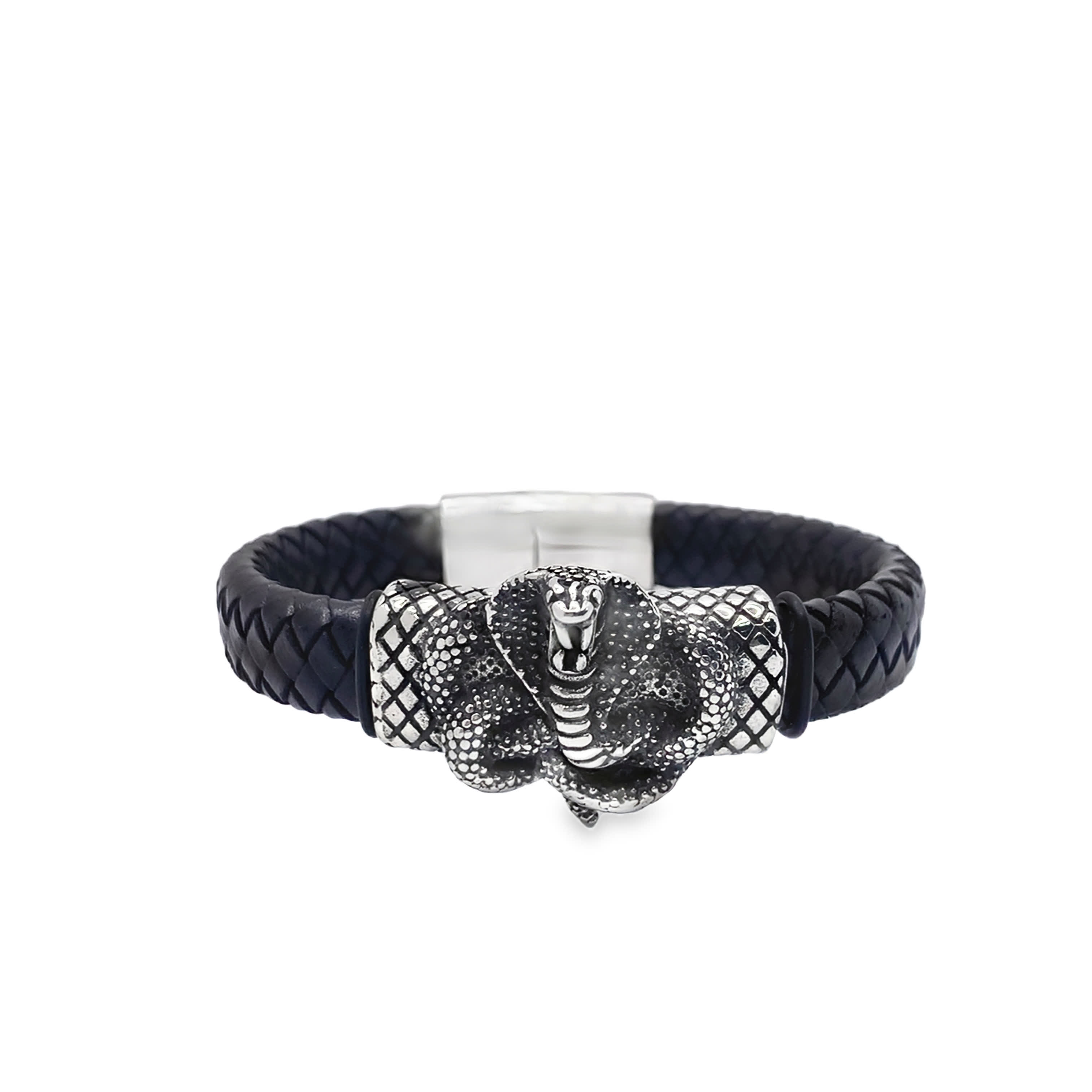 Stylowa skórzana bransoletka z motywem węża