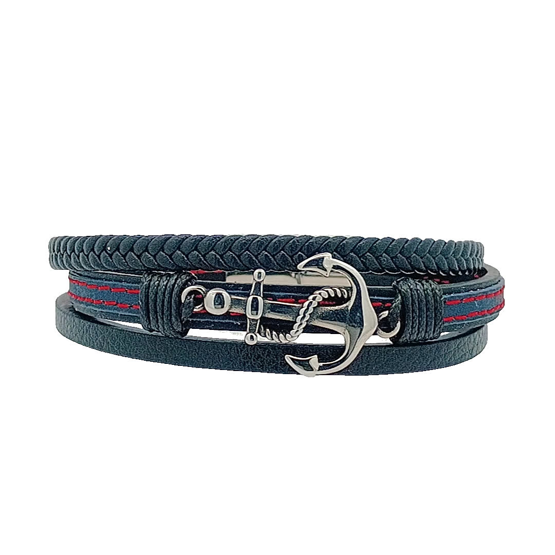 Stylowy zestaw bransoletek z kotwicą