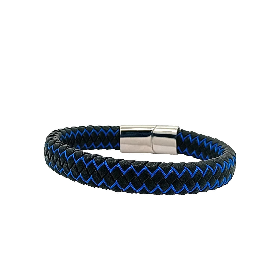 Stylowa niebieska pleciona bransoletka