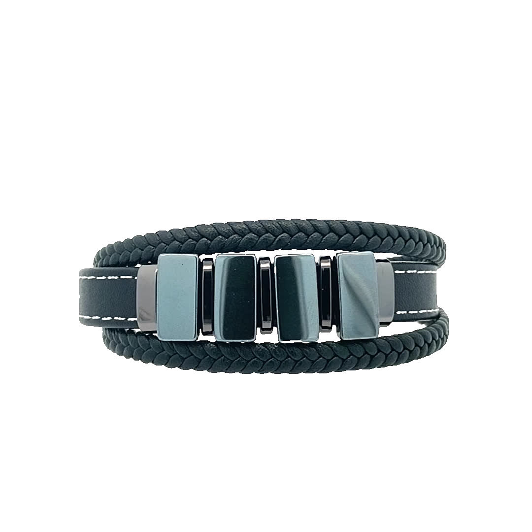 Stylowa bransoletka w kolorze czarno-szarym