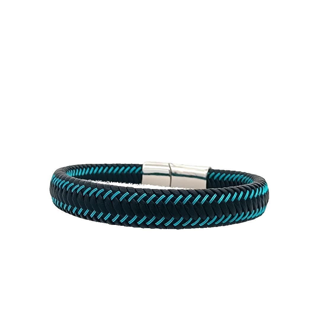 Stylowa bransoletka w kolorze niebiesko-czarnym
