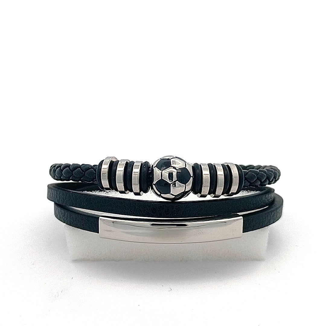 Stylowe czarne skórzane bransoletki