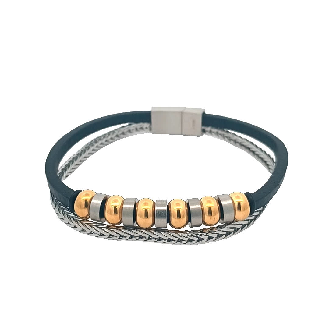 Stylowa pleciona bransoletka skórzana