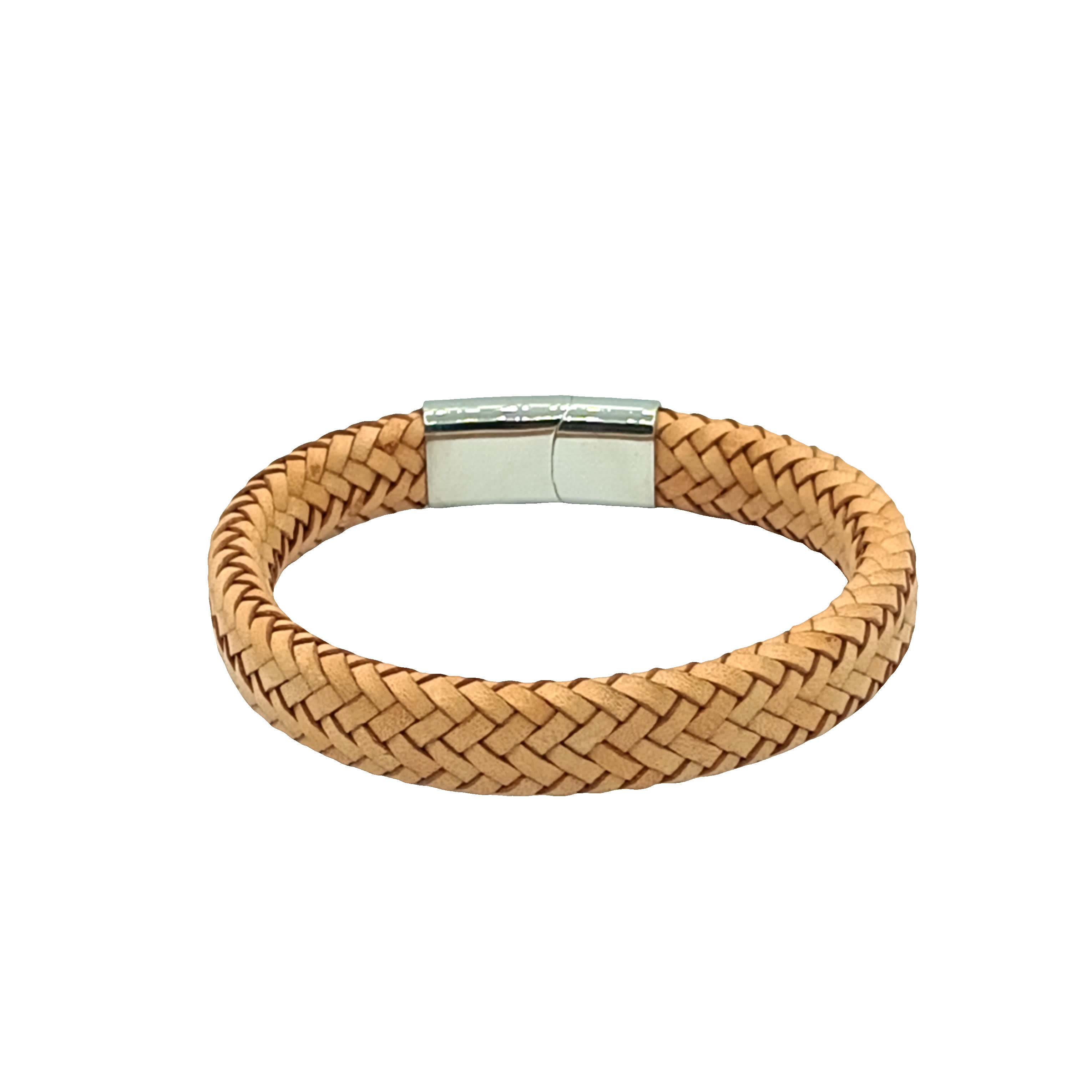 Bransoletka pleciona z zapięciem posrebrzanym