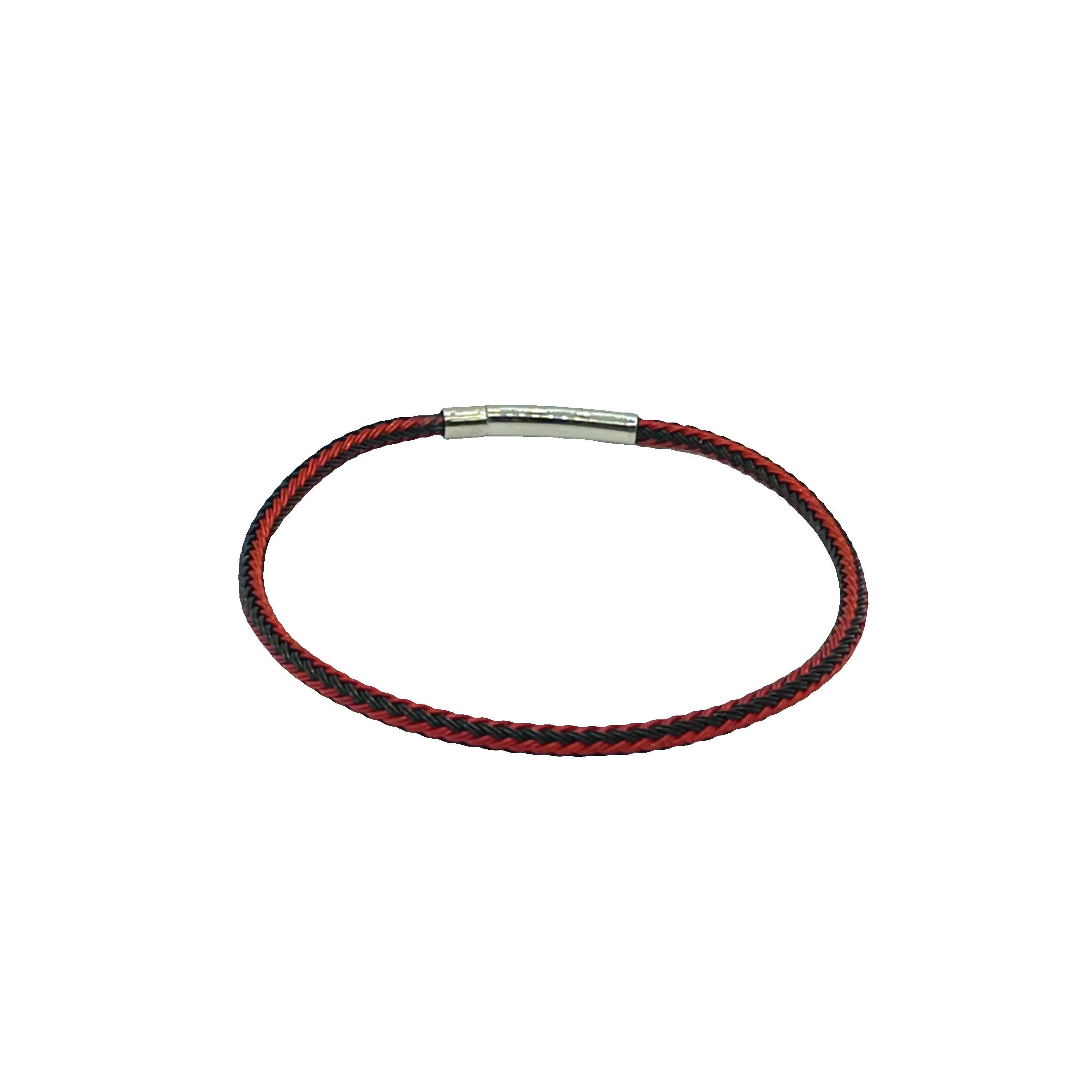 Bransoletka z plecionego sznurka w kolorze czarnym i czerwonym