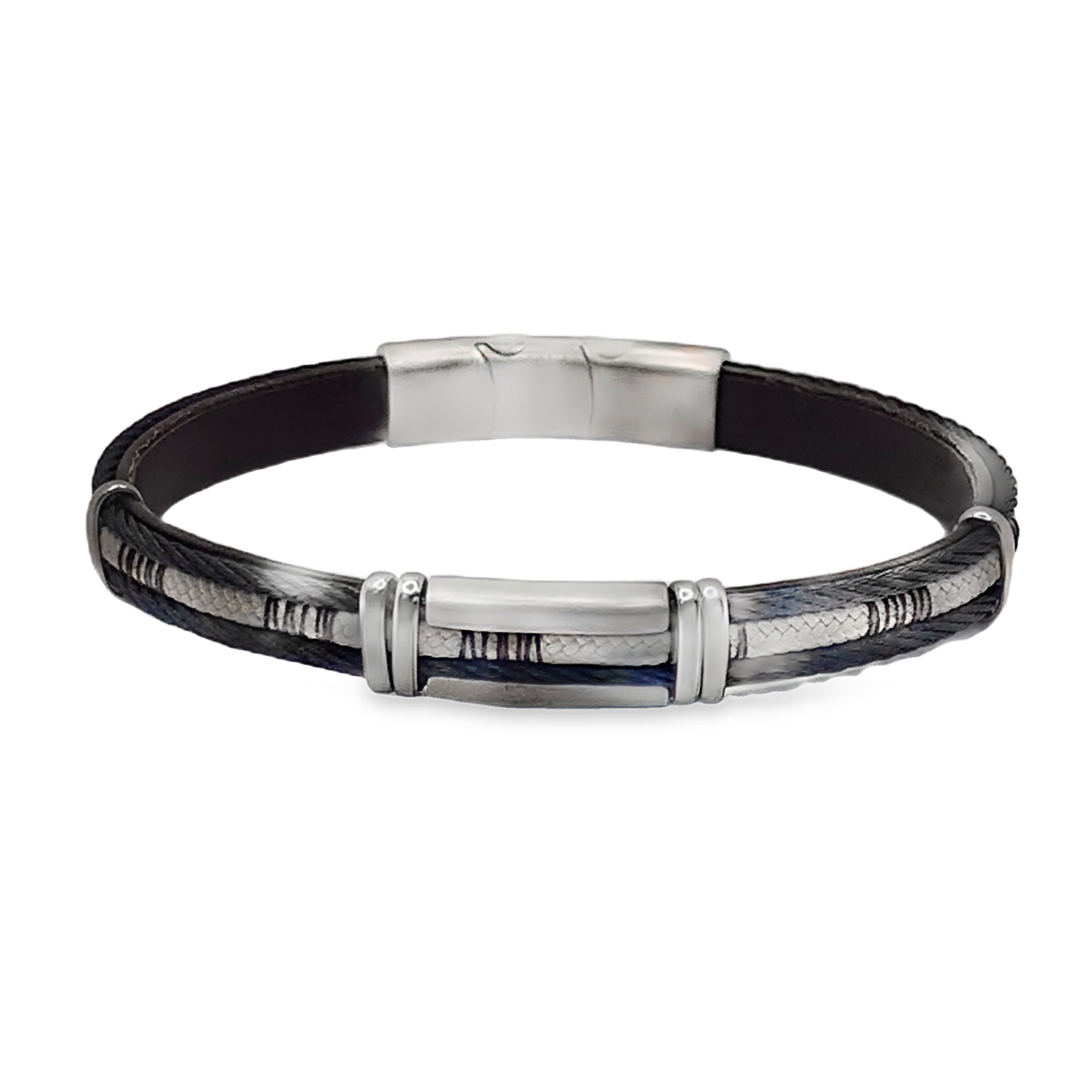 Nowoczesna posrebrzana bransoletka z łańcuszkiem akcentowym