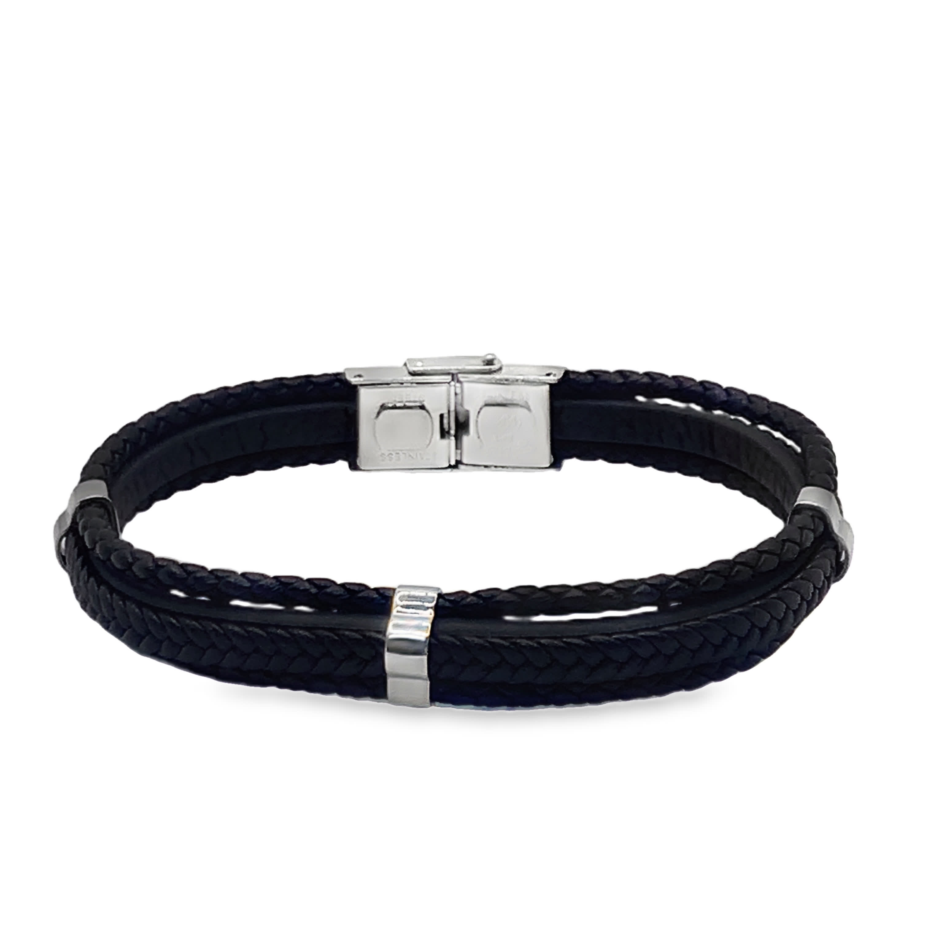 Męska pleciona bransoletka z wielopasmowego łańcuszka