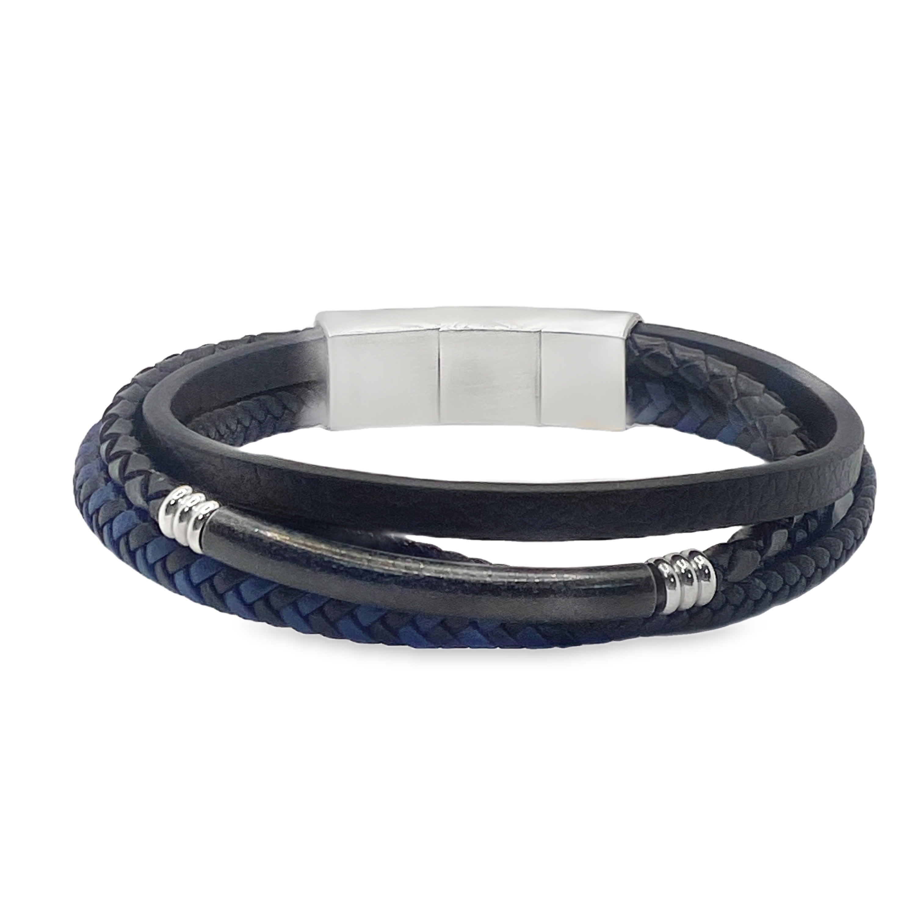 Bransoletka wielopasmowa z plecionej skóry