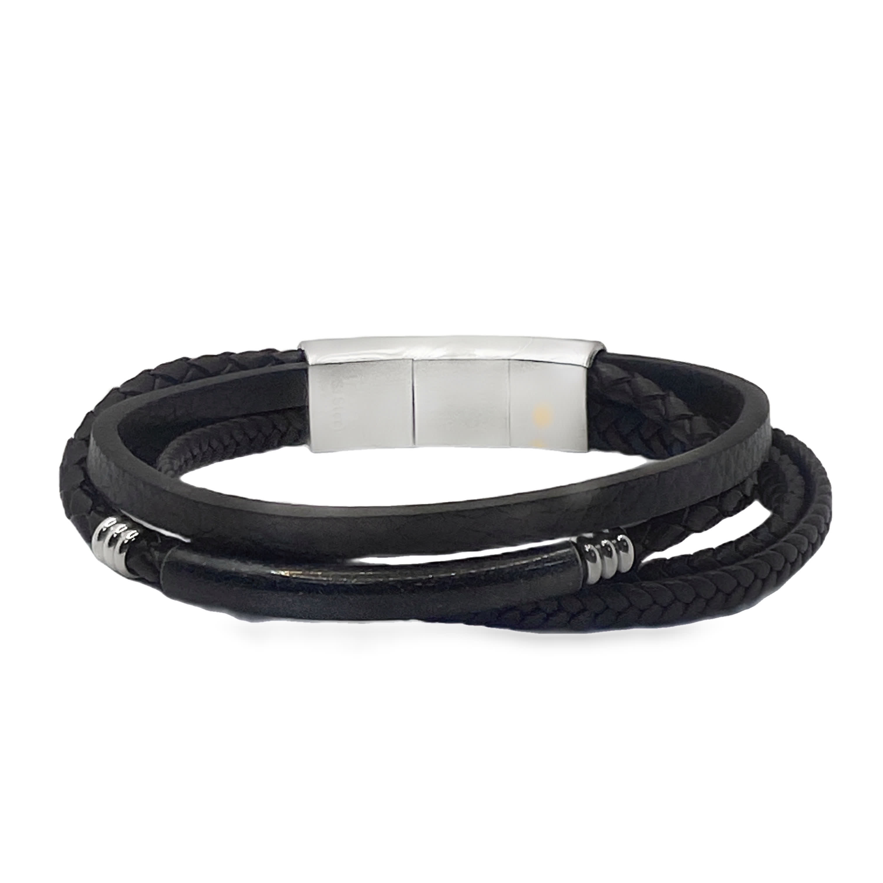 Nowoczesna, warstwowa bransoletka bez łańcuszka metalowego