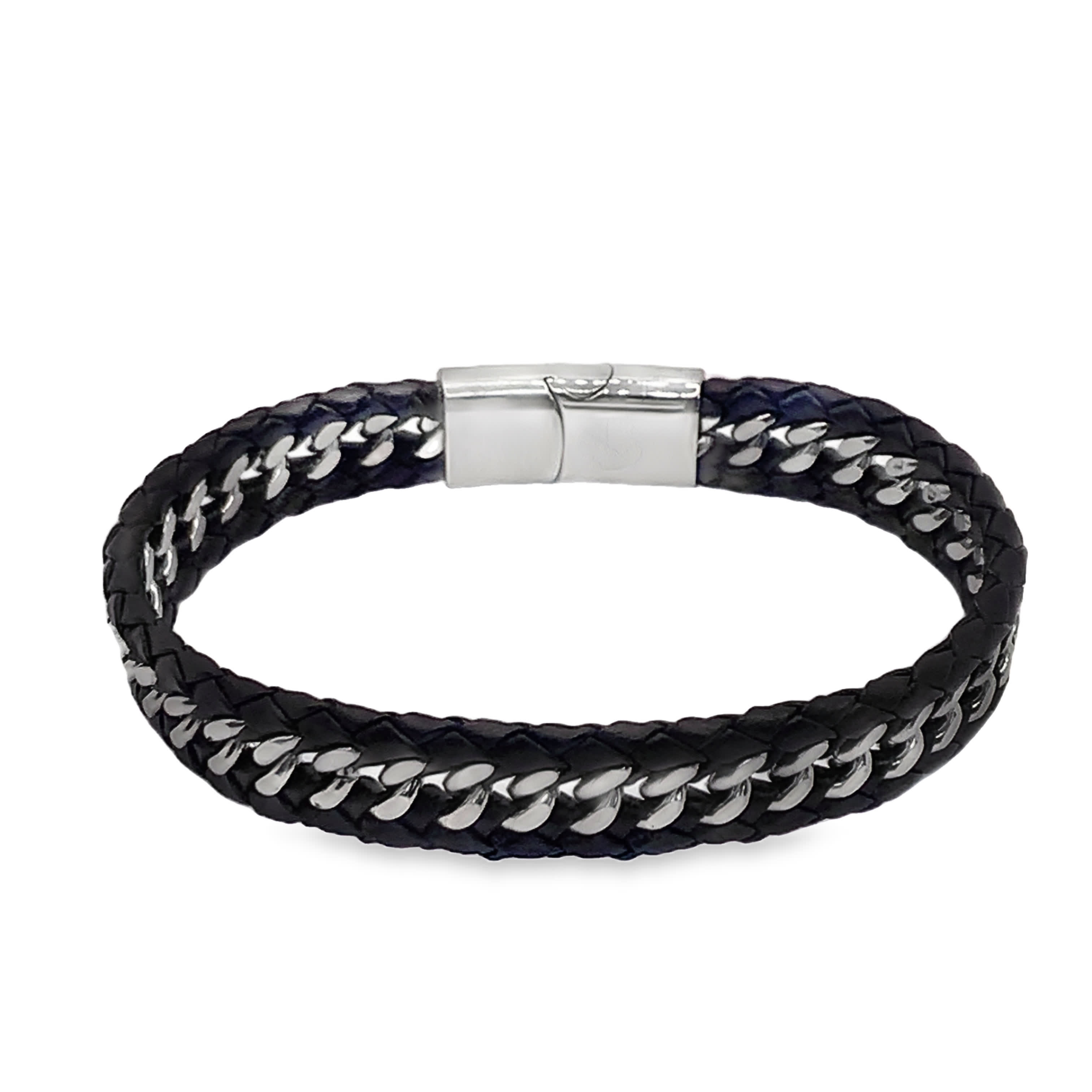 Bransoletka pleciona z łańcuszkiem