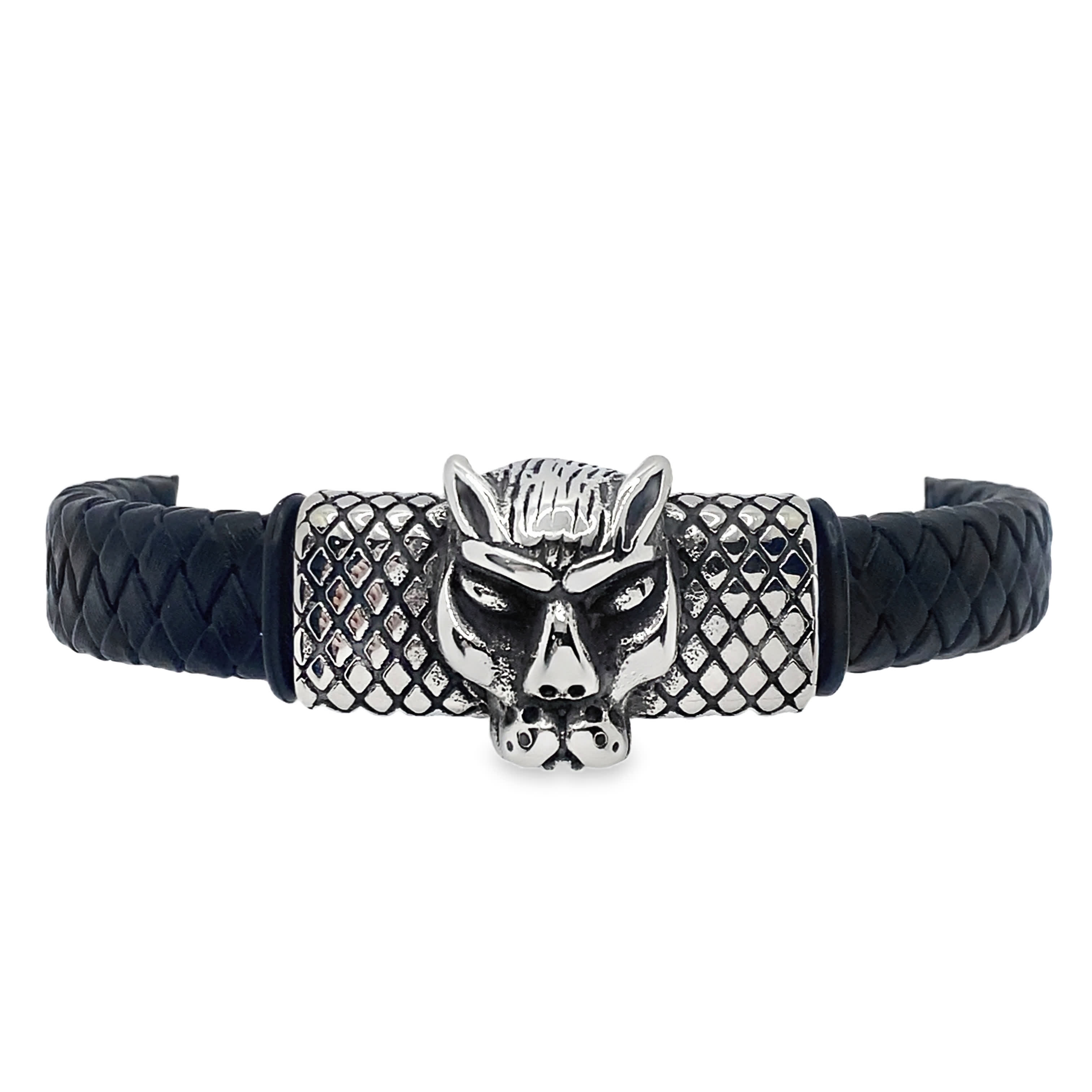 Wyrazista posrebrzana bransoletka łańcuszkowa dla mężczyzn