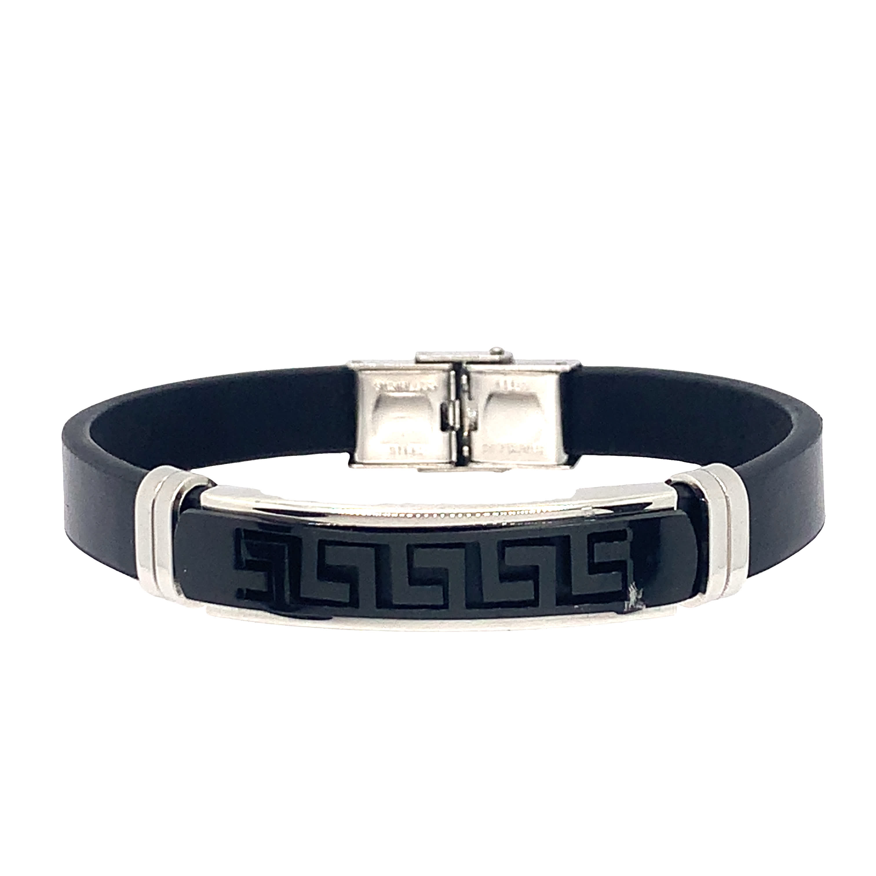 Bransoletka bez metalu z akcentami ze złoconej stali i artystycznymi rysunkami