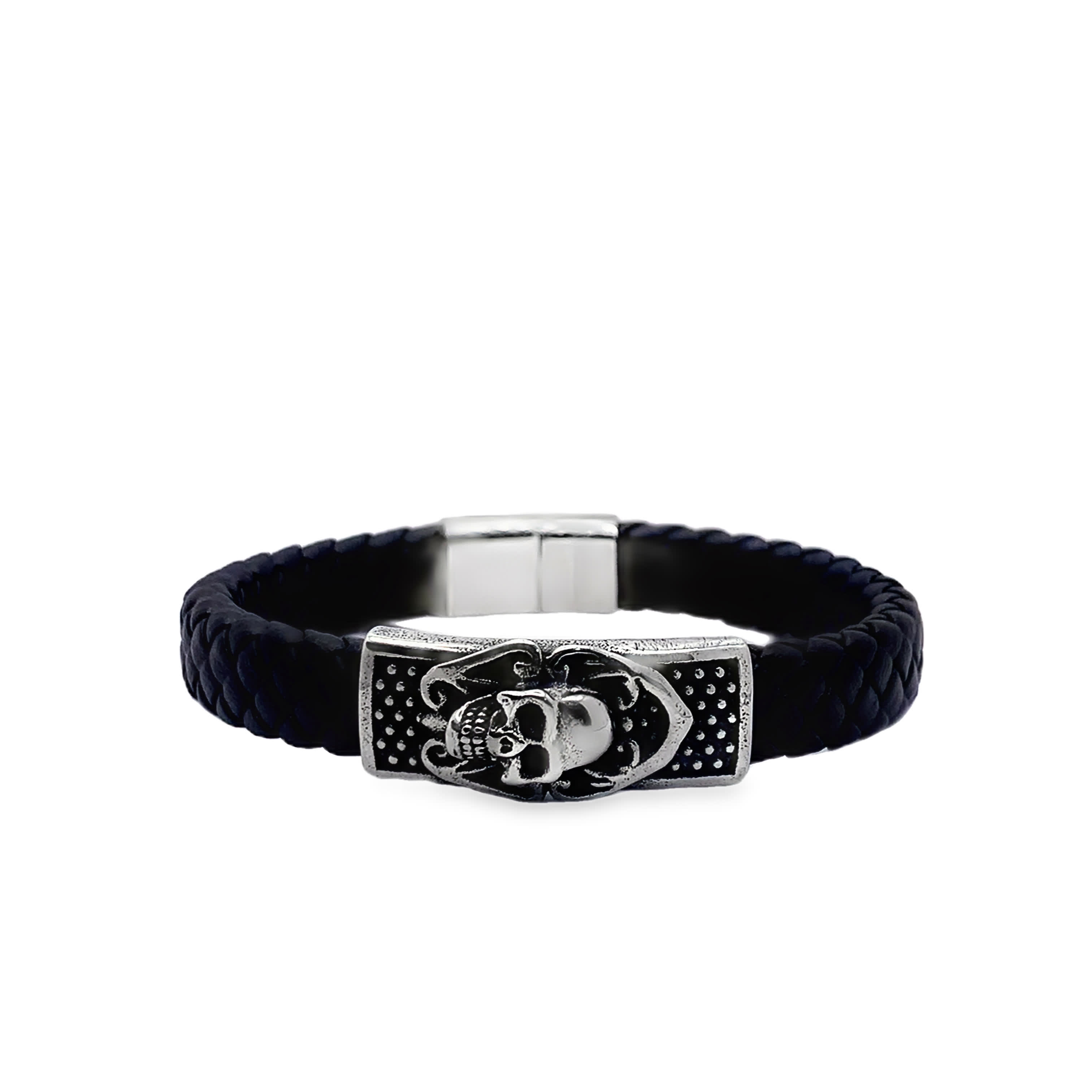 Posrebrzana bransoletka z czaszką: gotycki element dekoracyjny