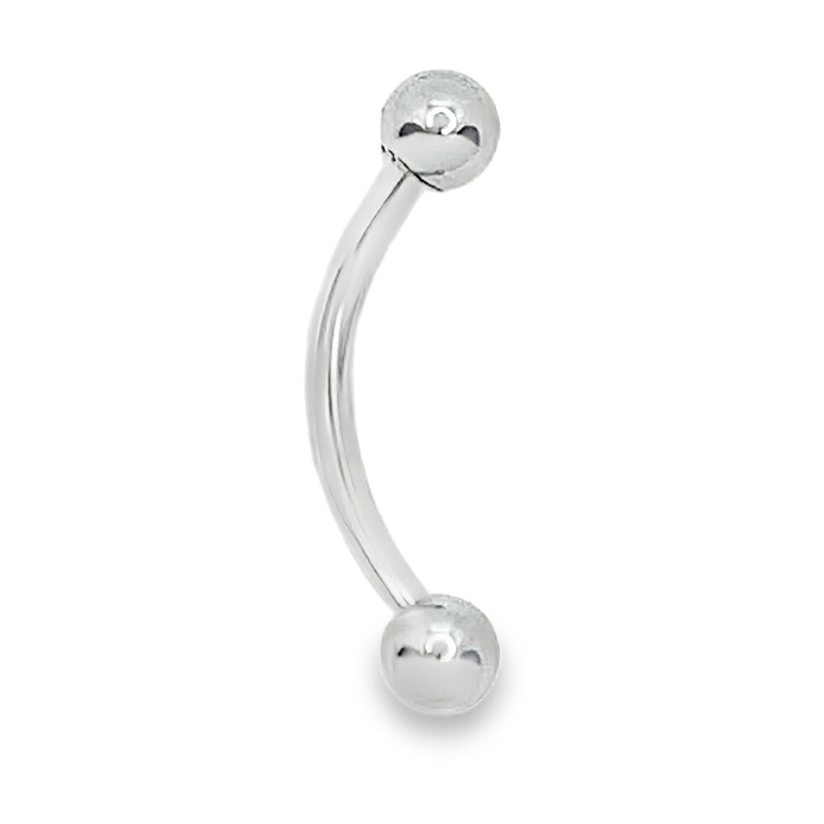 Klasyczny polerowany curved barbell ze stali nierdzewnej