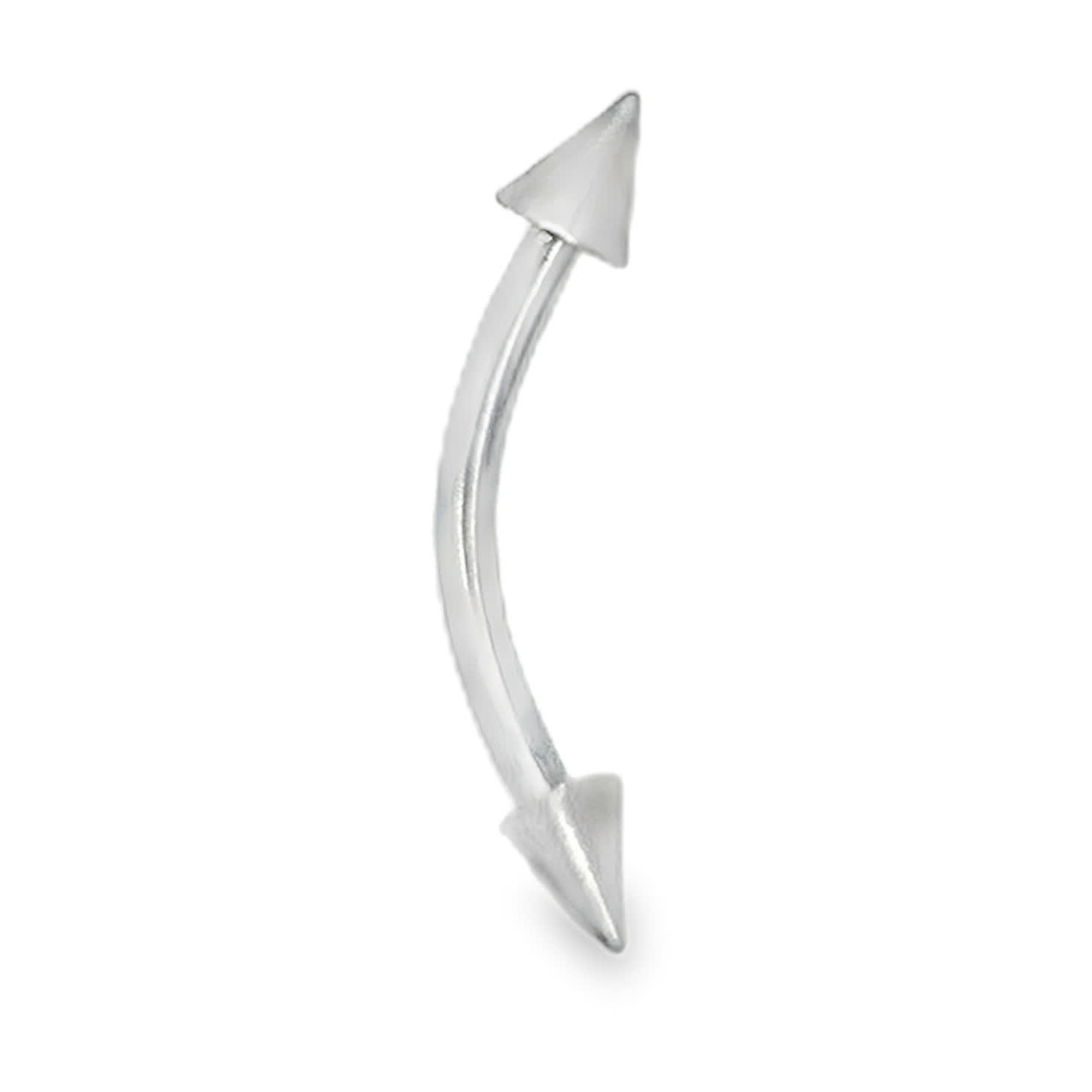 Stalowy curved barbell z końcówkami stożkowymi spike