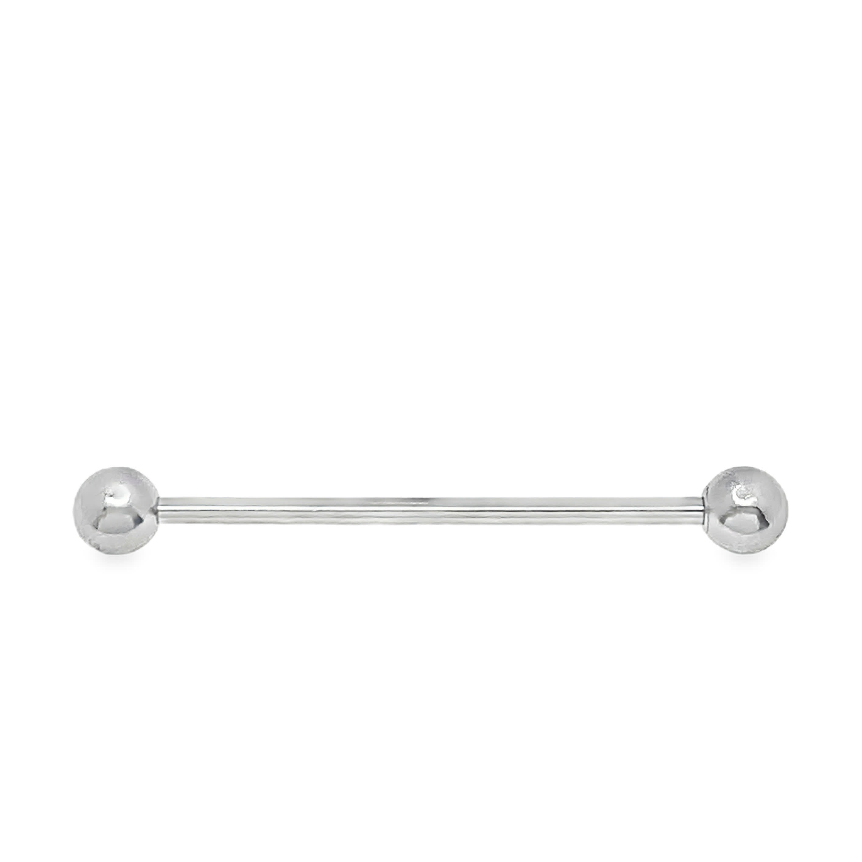 Gładki metaliczny industrial barbell z kulkowymi końcówkami