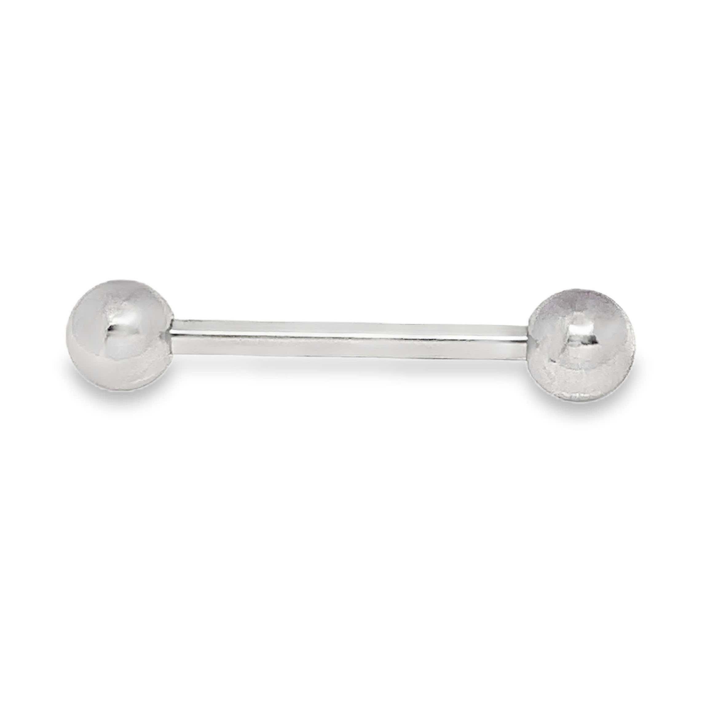 Gładki metaliczny industrial barbell z kulkowymi końcówkami