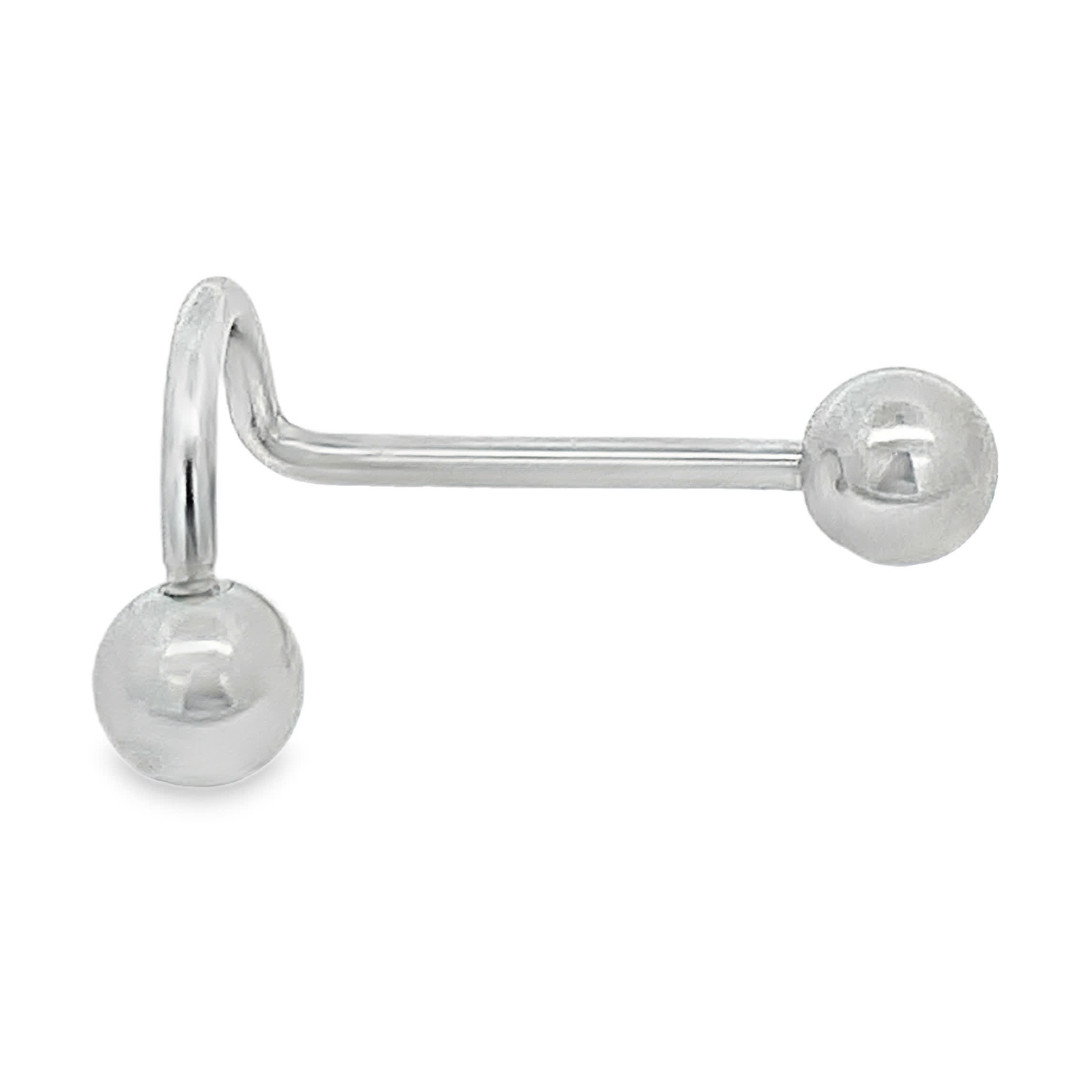 Polerowany zakrzywiony barbell w chłodnej tonacji metalu