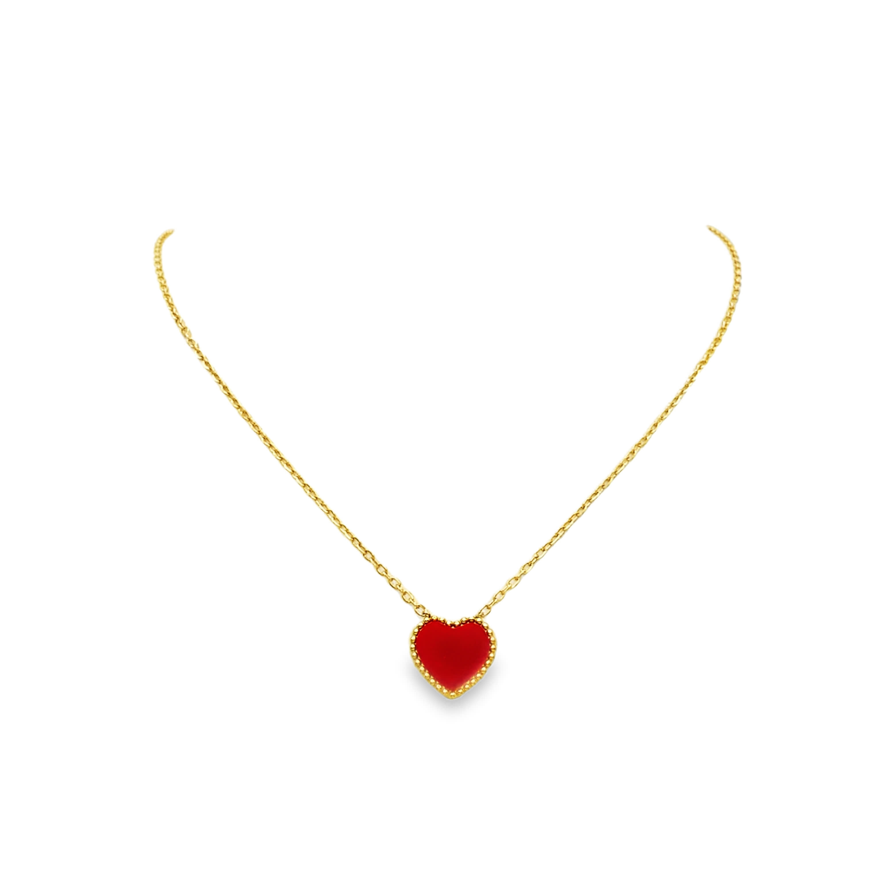 Naszyjnik z zawieszką w kształcie serca z żółtego złota
