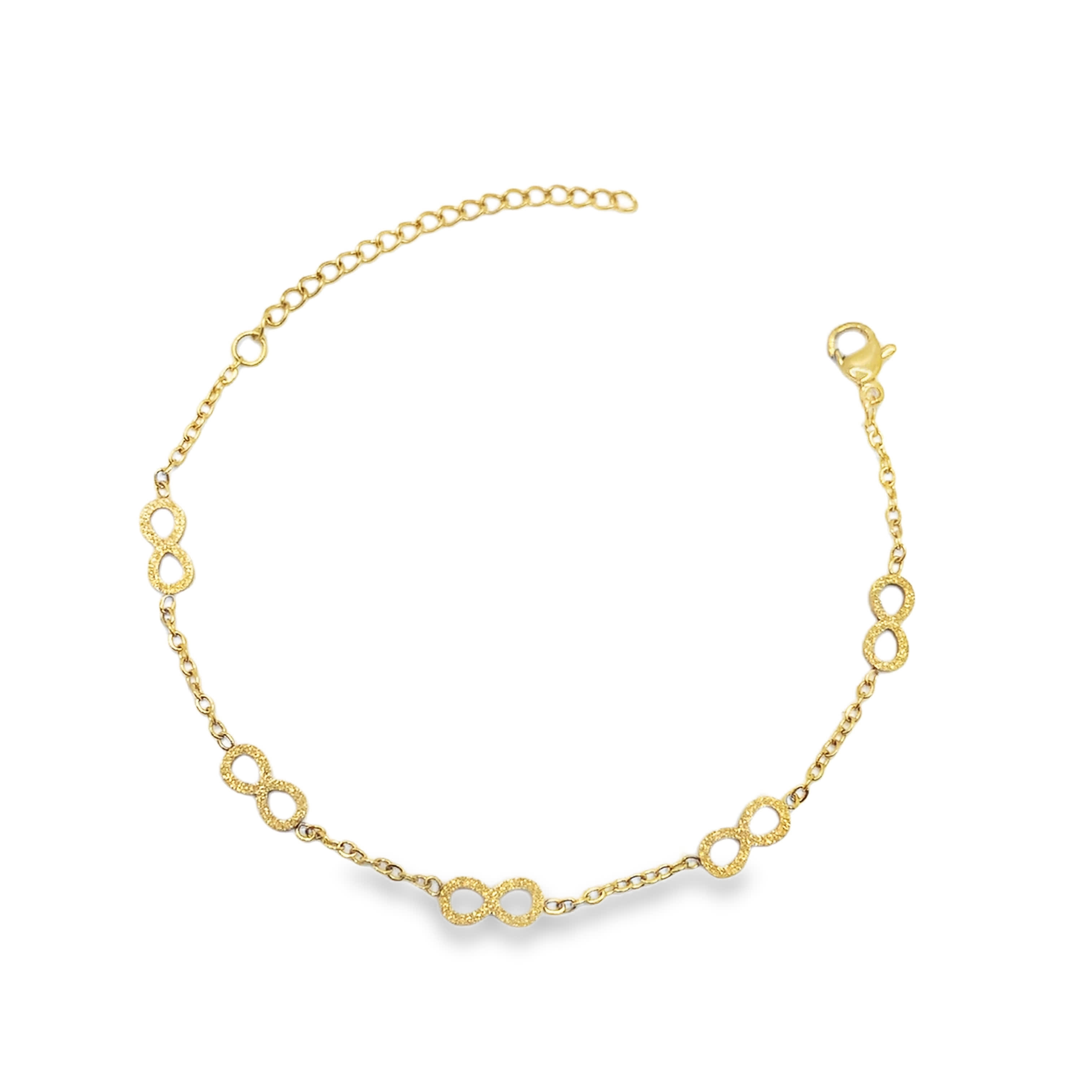 Bransoletka z żółtego złota w kształcie ósemki