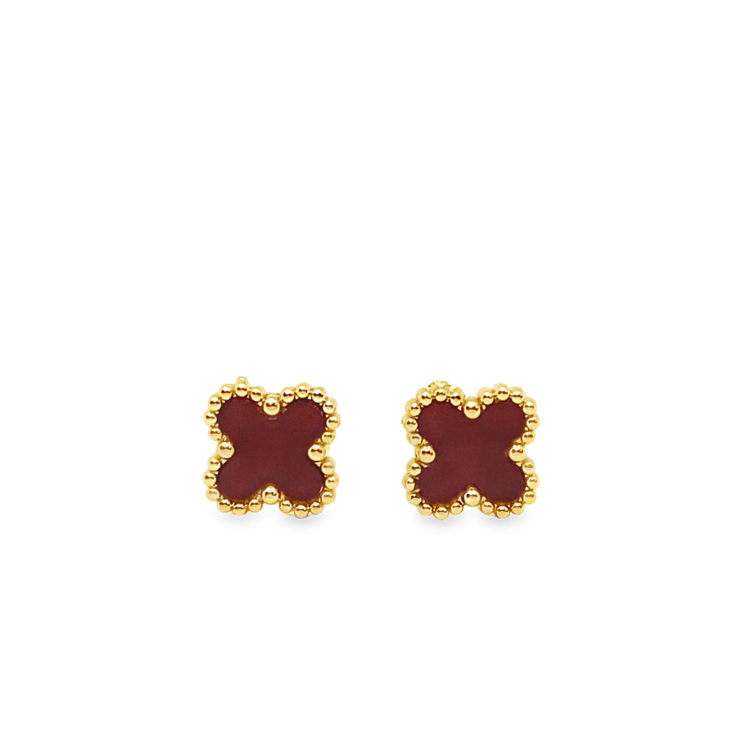 Kolczyki sztyfty w kształcie koniczyny z metalu