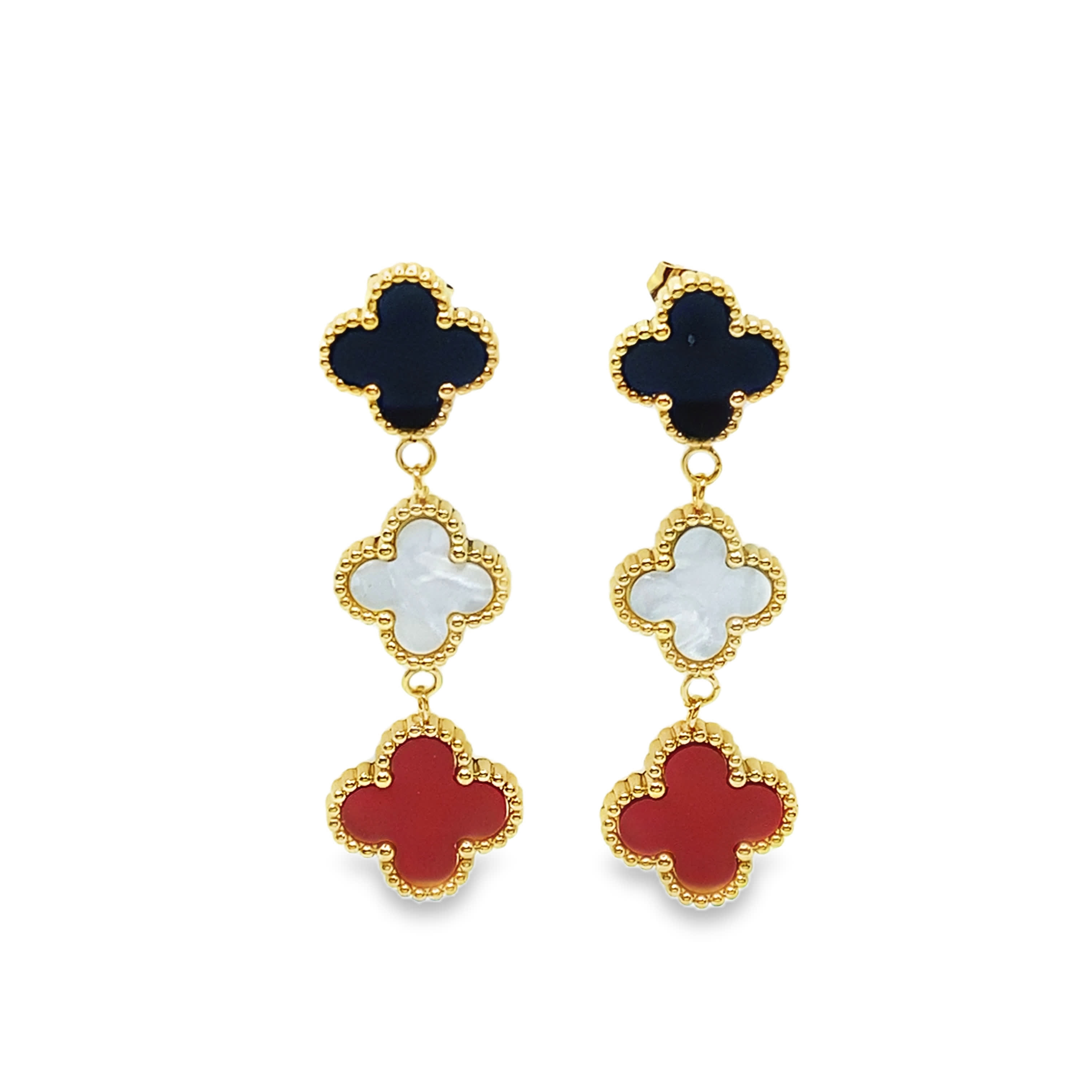 Kolczyki wiszące z koniczyną