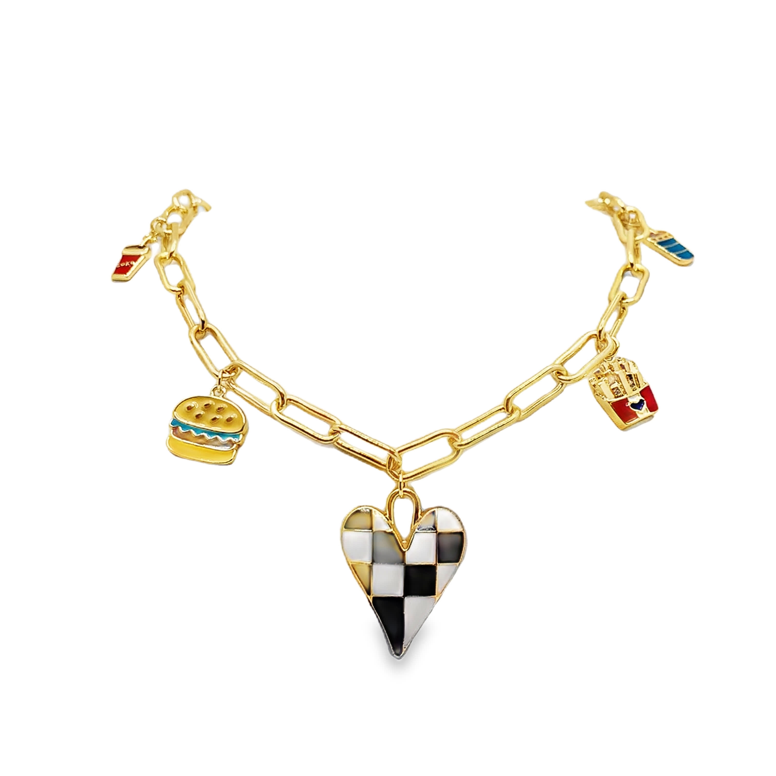 Naszyjnik z zawieszkami z metalu z zabawnymi motywami