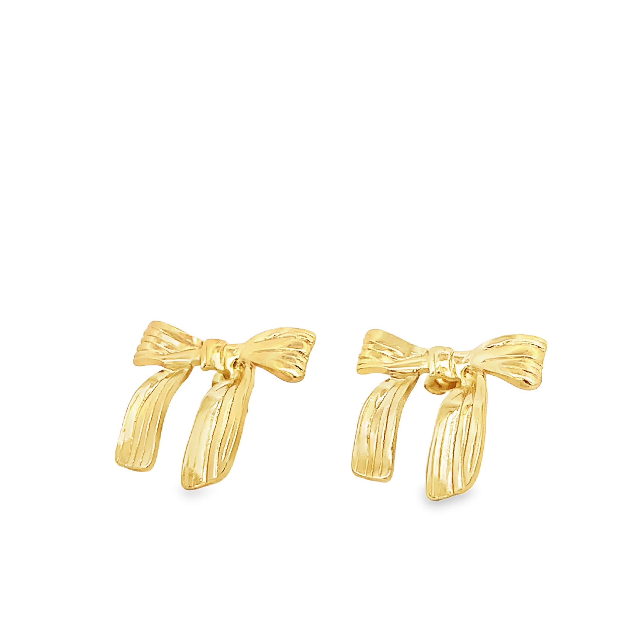 Eleganckie złocone kolczyki kokardki