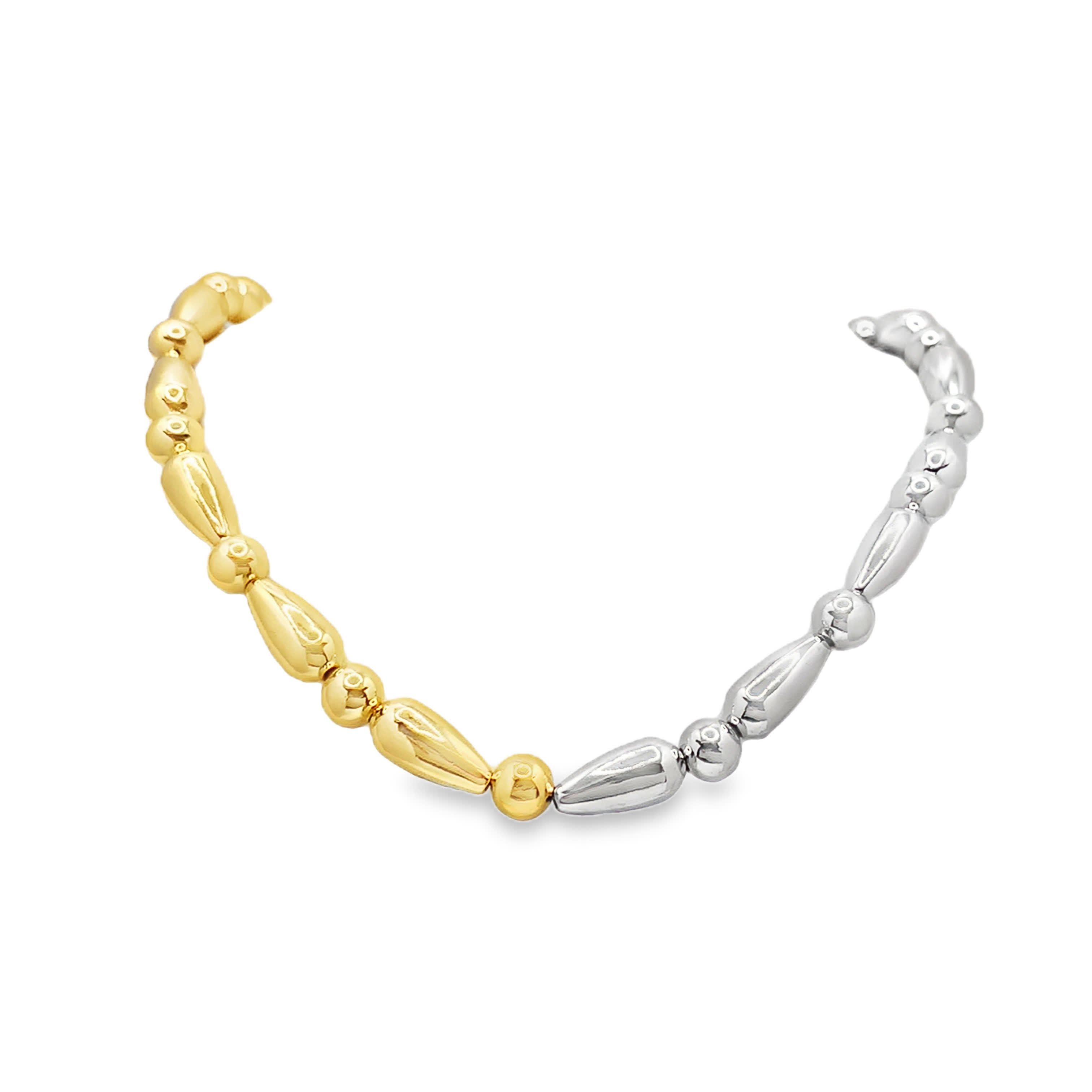 Dwukolorowa bransoletka z koralików z metalu