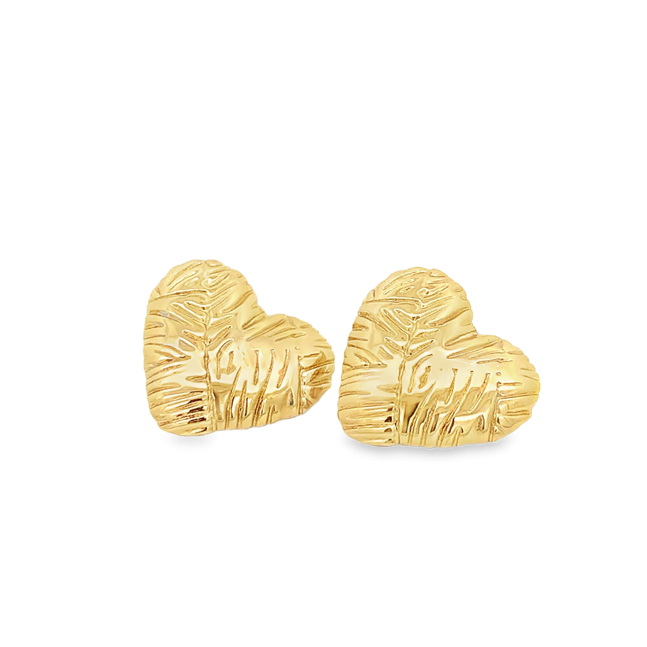 Eleganckie złocone kolczyki w kształcie serca