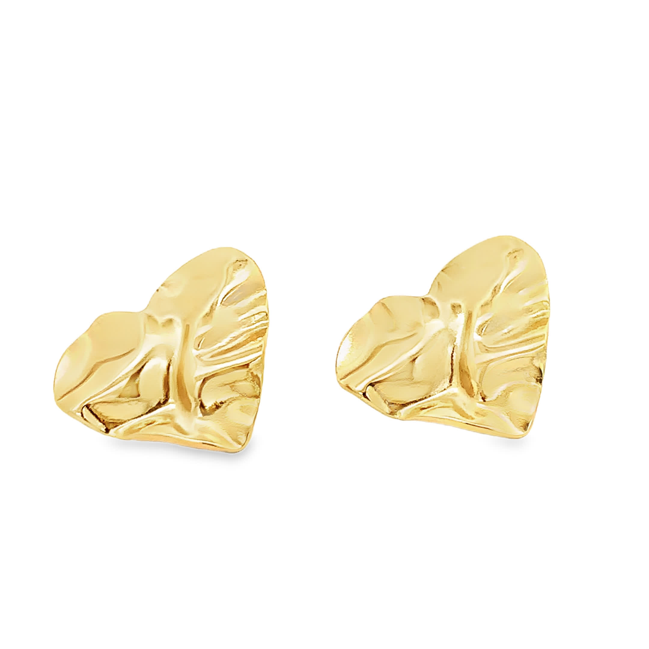 Eleganckie złocone kolczyki w kształcie serca