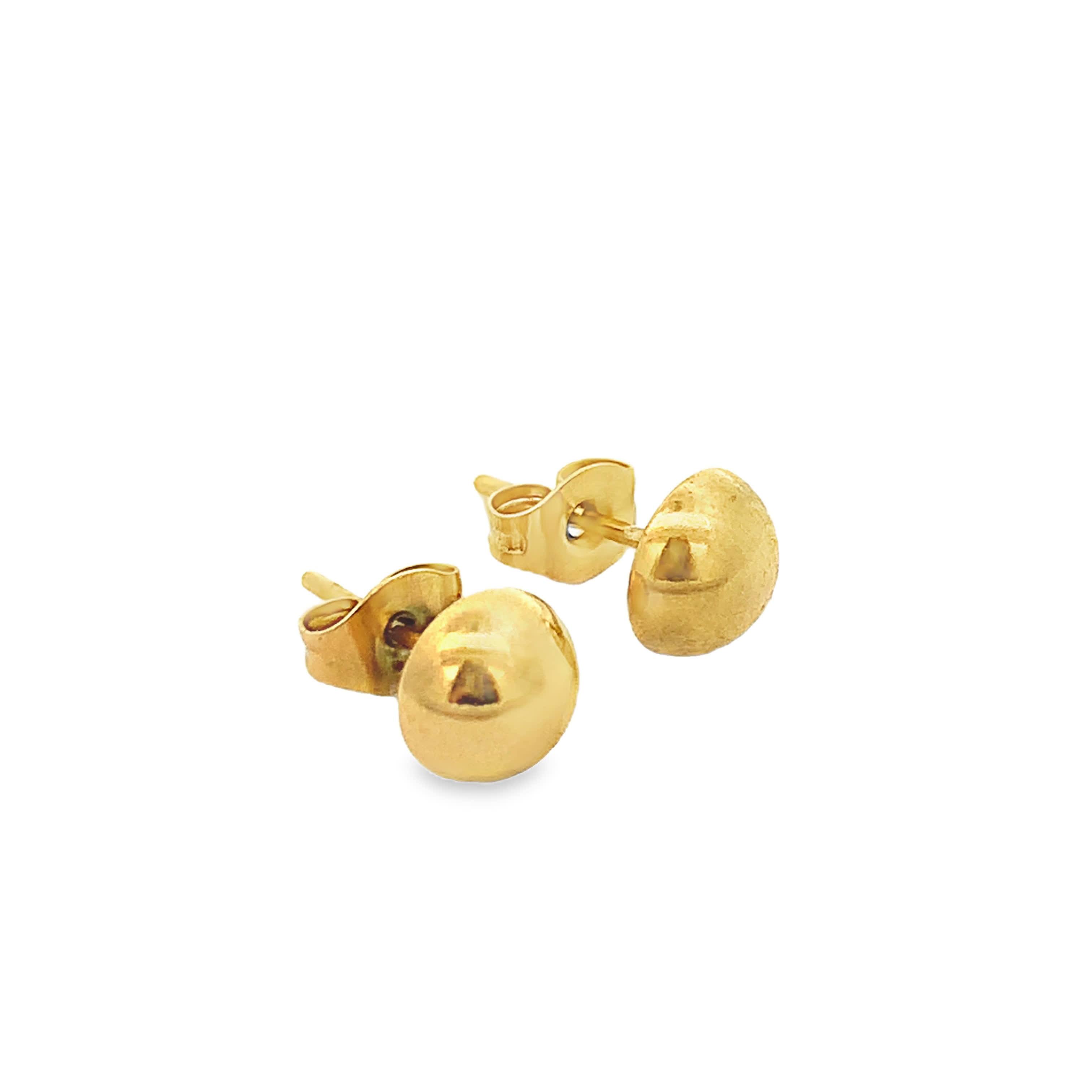 Classic Yellow Gold Ball Stud Earrings