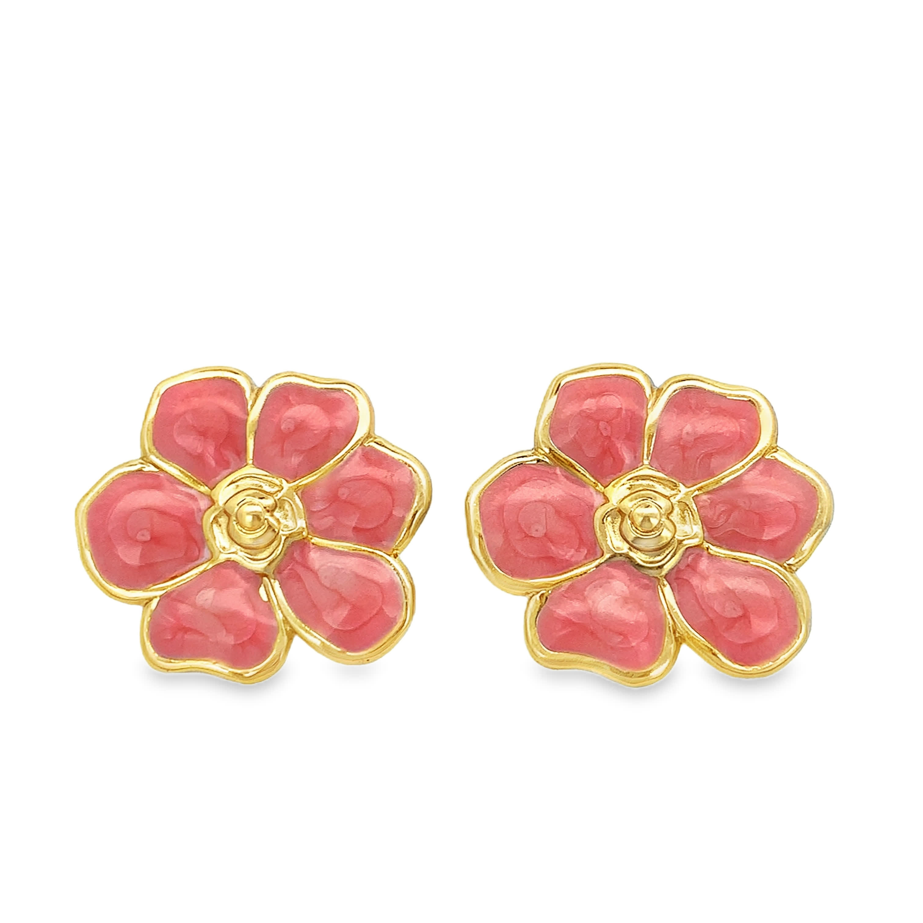 Classic Round Polished Yellow Gold Stud Earrings