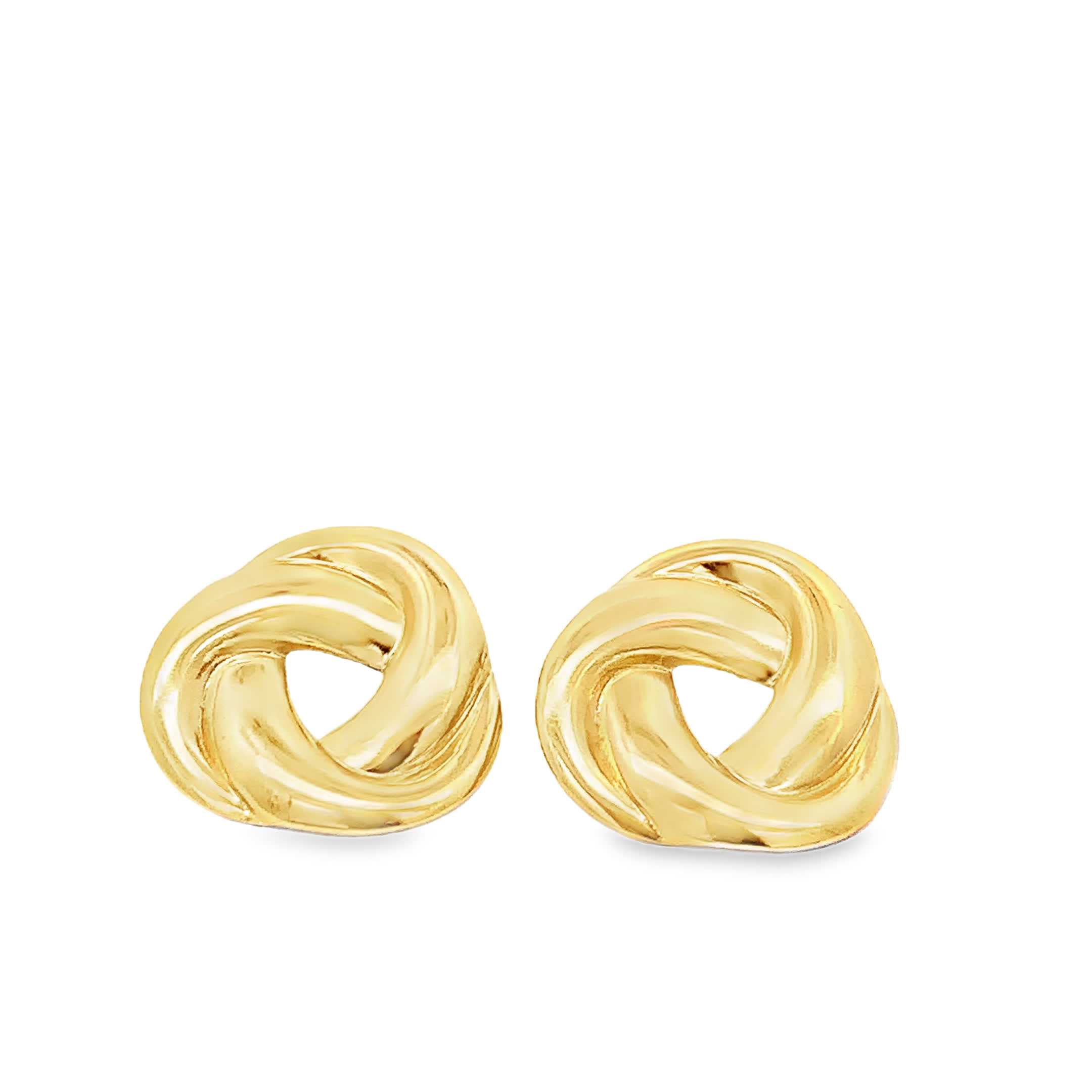 Eleganckie złocone kolczyki z węzłem