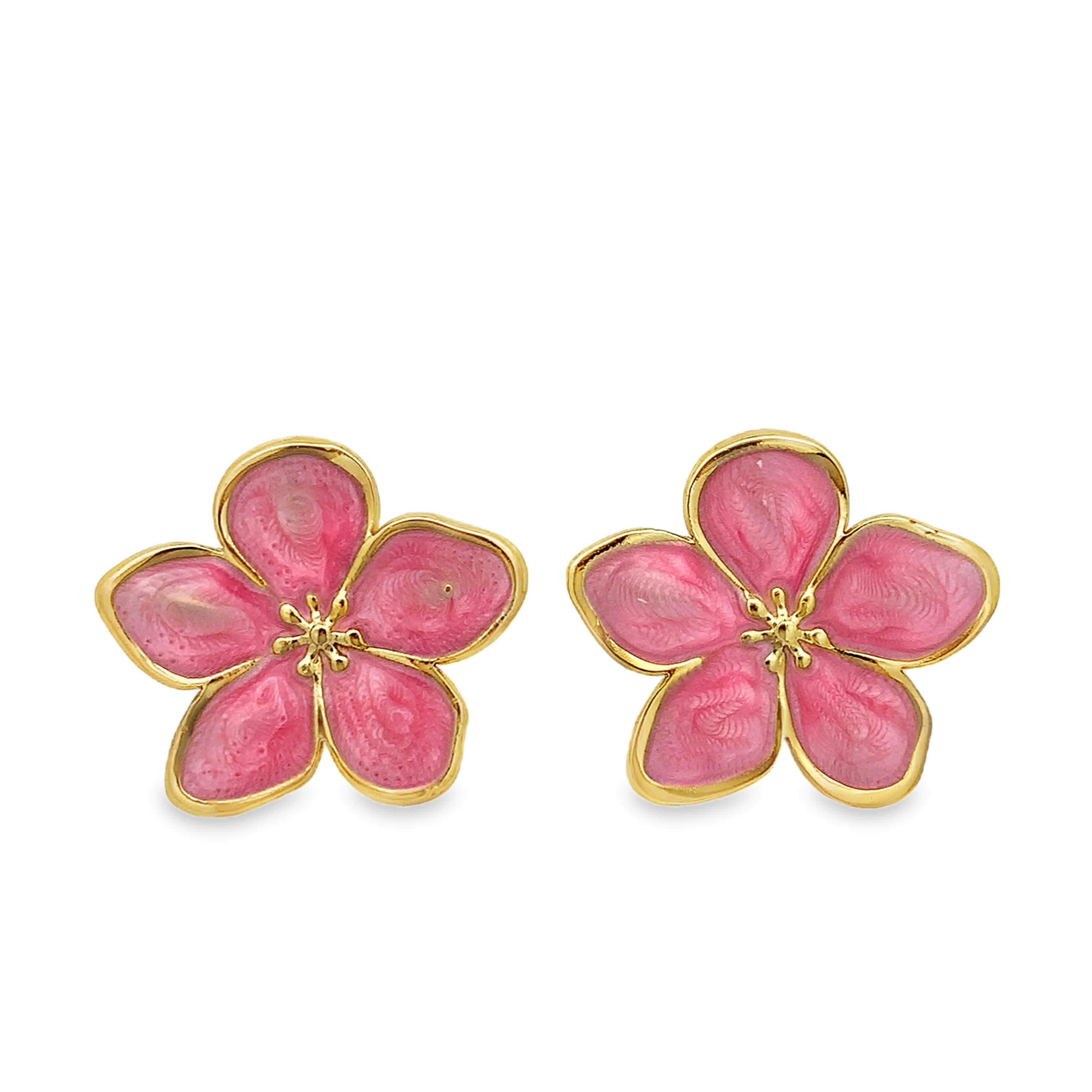 Yellow Gold Openwork Floral Stud Earrings