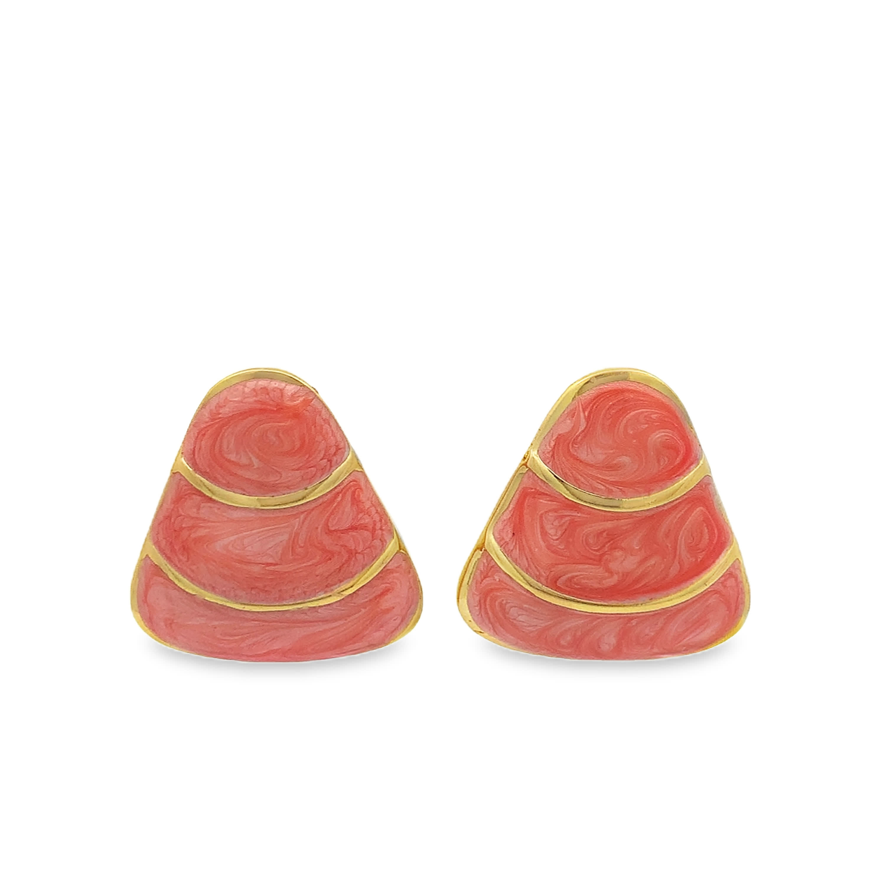 Teksturowane kolczyki sztyfty w kształcie serca, pozłacane