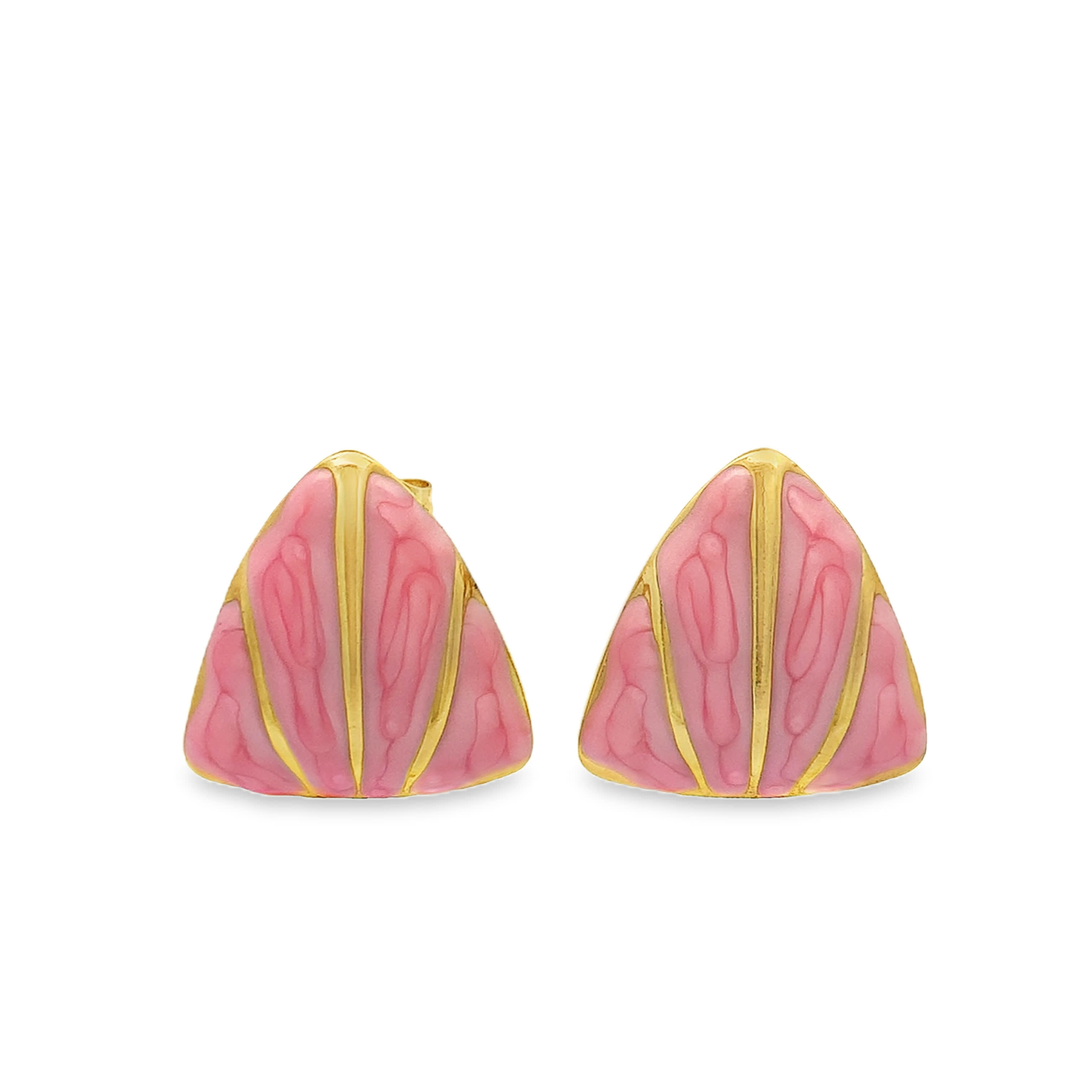 Klasyczne kuliste kolczyki sztyfty, wysoko polerowane, pozłacane