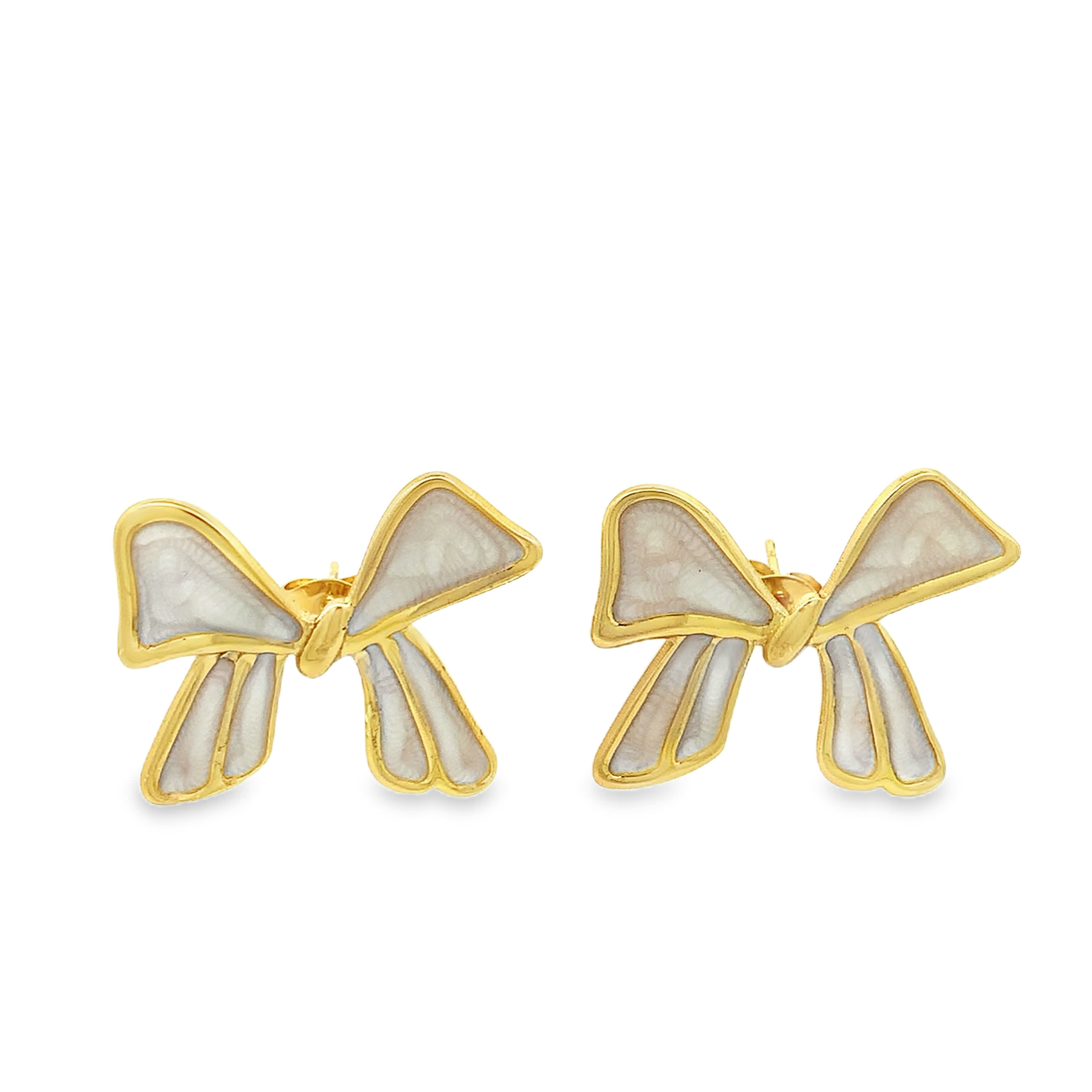 Pozłacane kolczyki sztyfty z barokowym rzeźbionym kamieniem