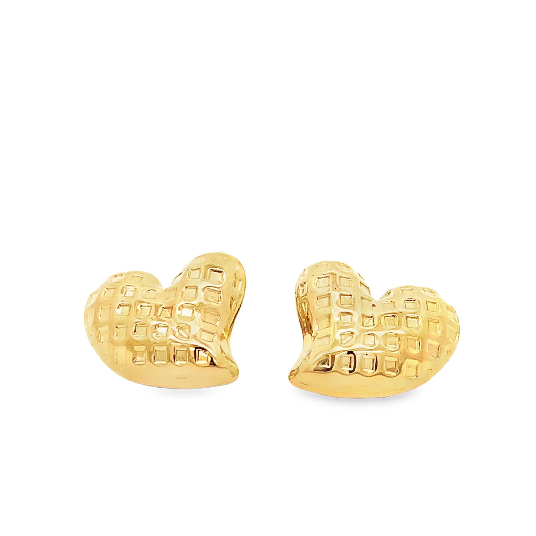 Urocze złocone kolczyki w kształcie serca