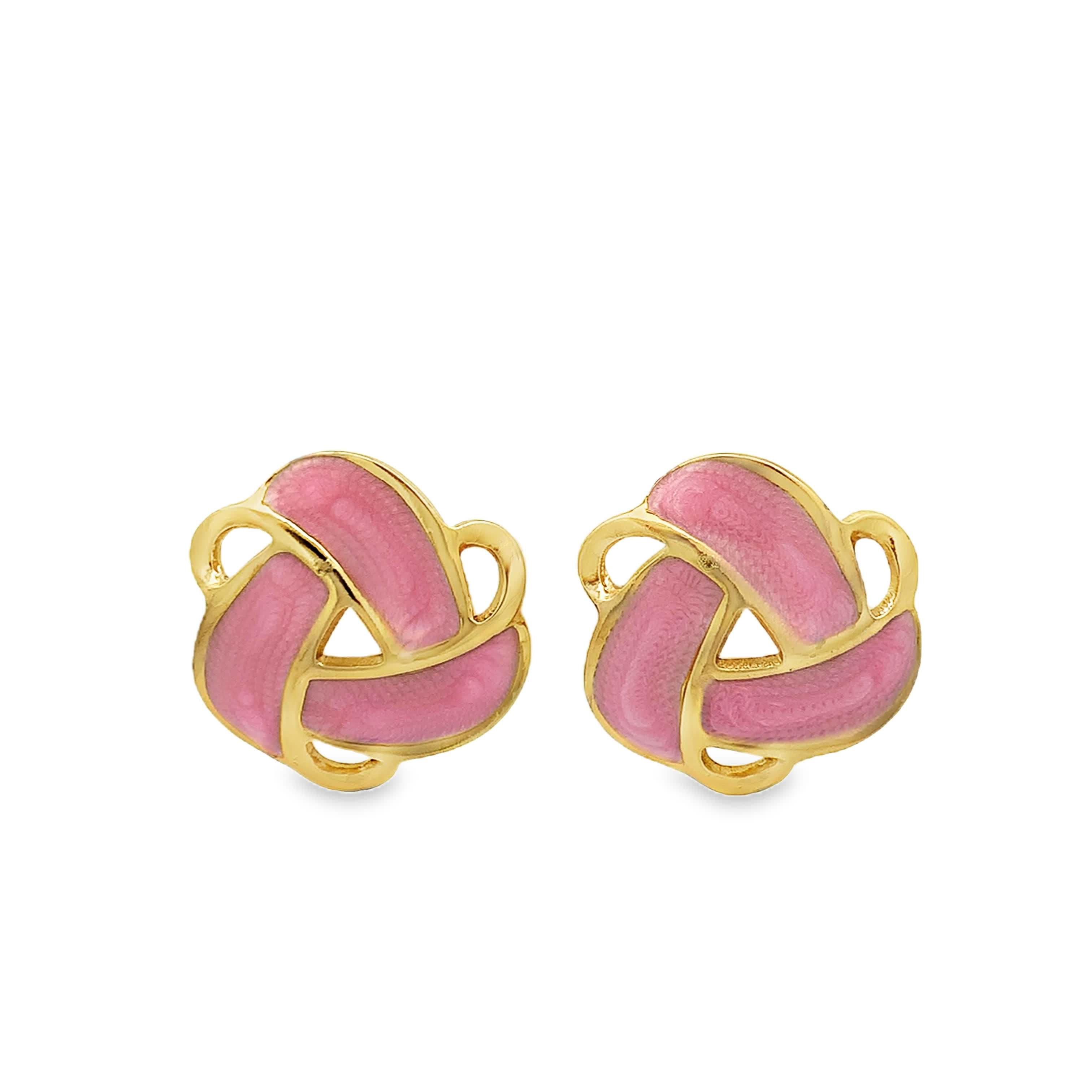Classic Circular Openwork Stud Earrings in Polished Yellow Gold