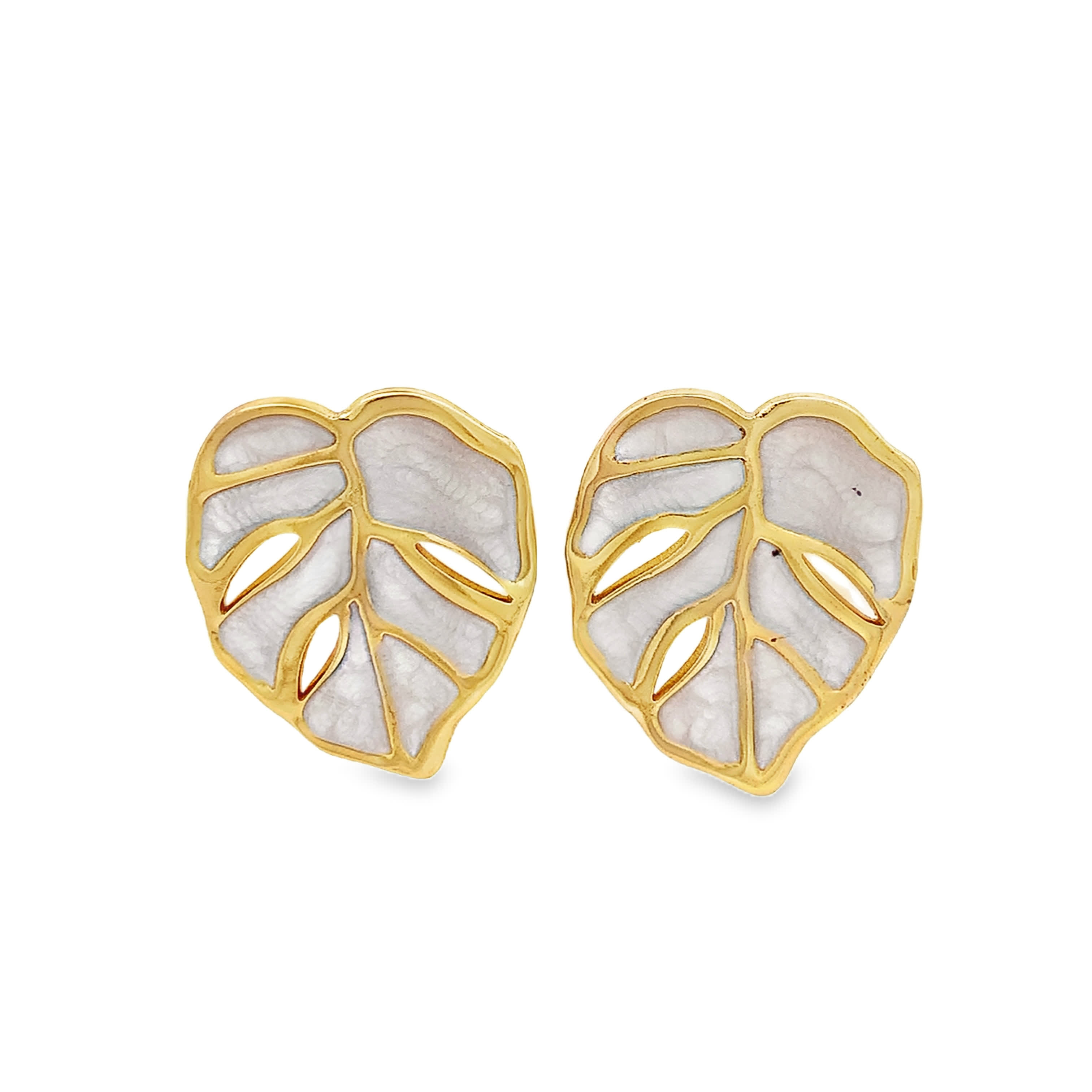 Pozłacane kwiatowe kolczyki sztyfty o polerowanej powierzchni